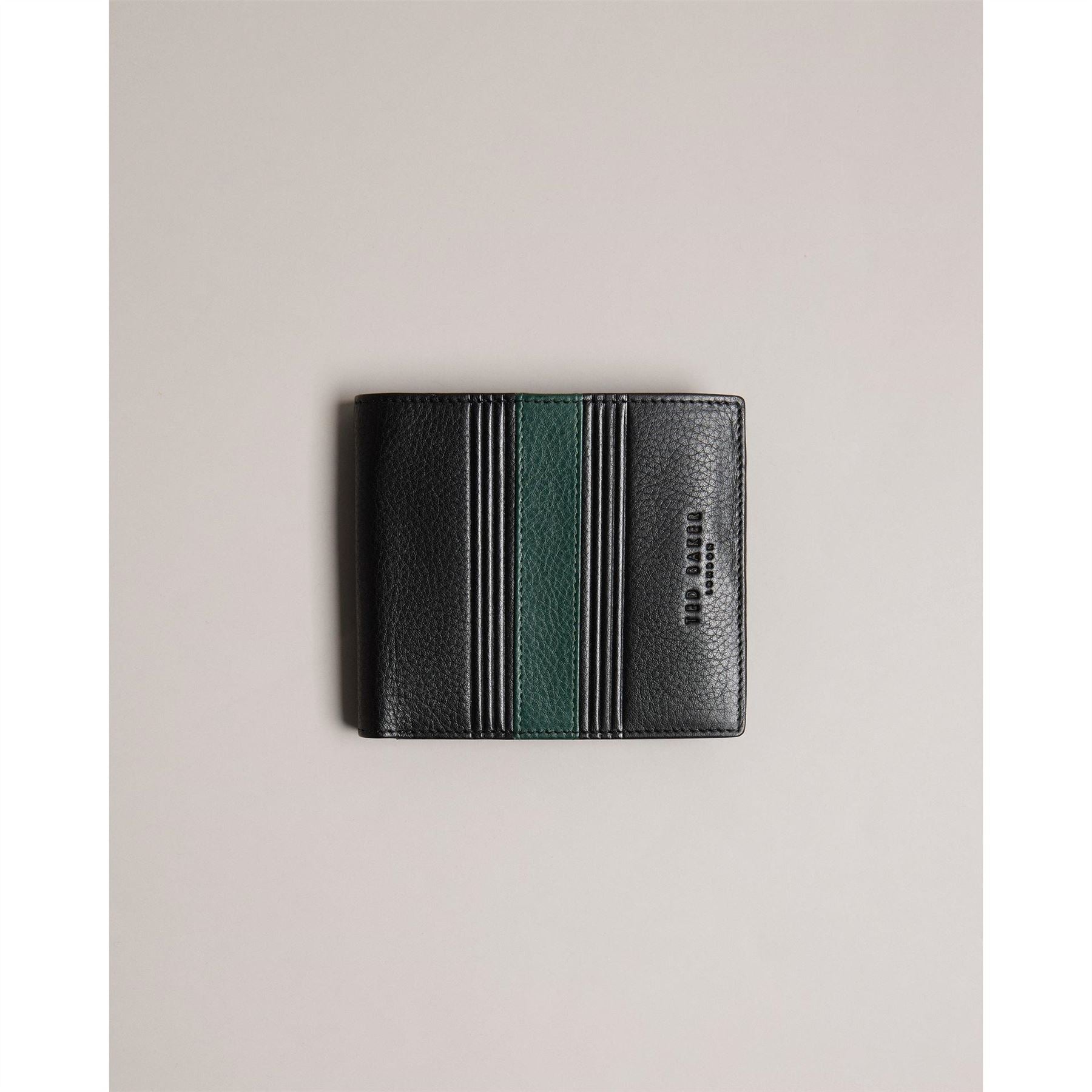 Ted Baker Stripe Patterned Embossed Logo Billfold Wallet