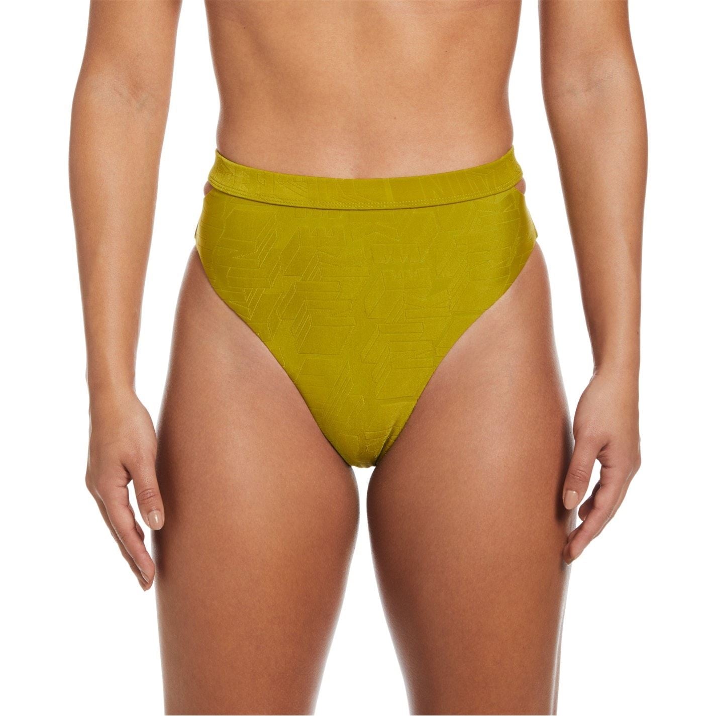 Nike Cut-Out Textured High Waist Bikini Bottom