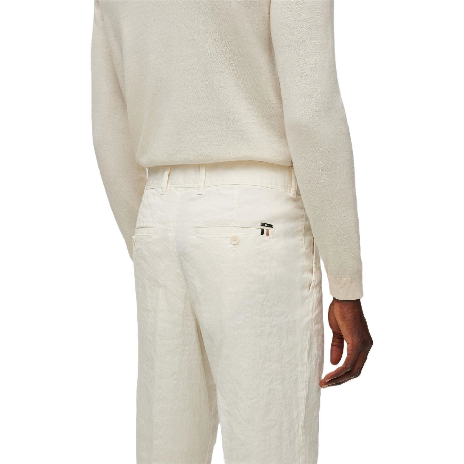 Boss Perin Solid Patterned Straight Trousers