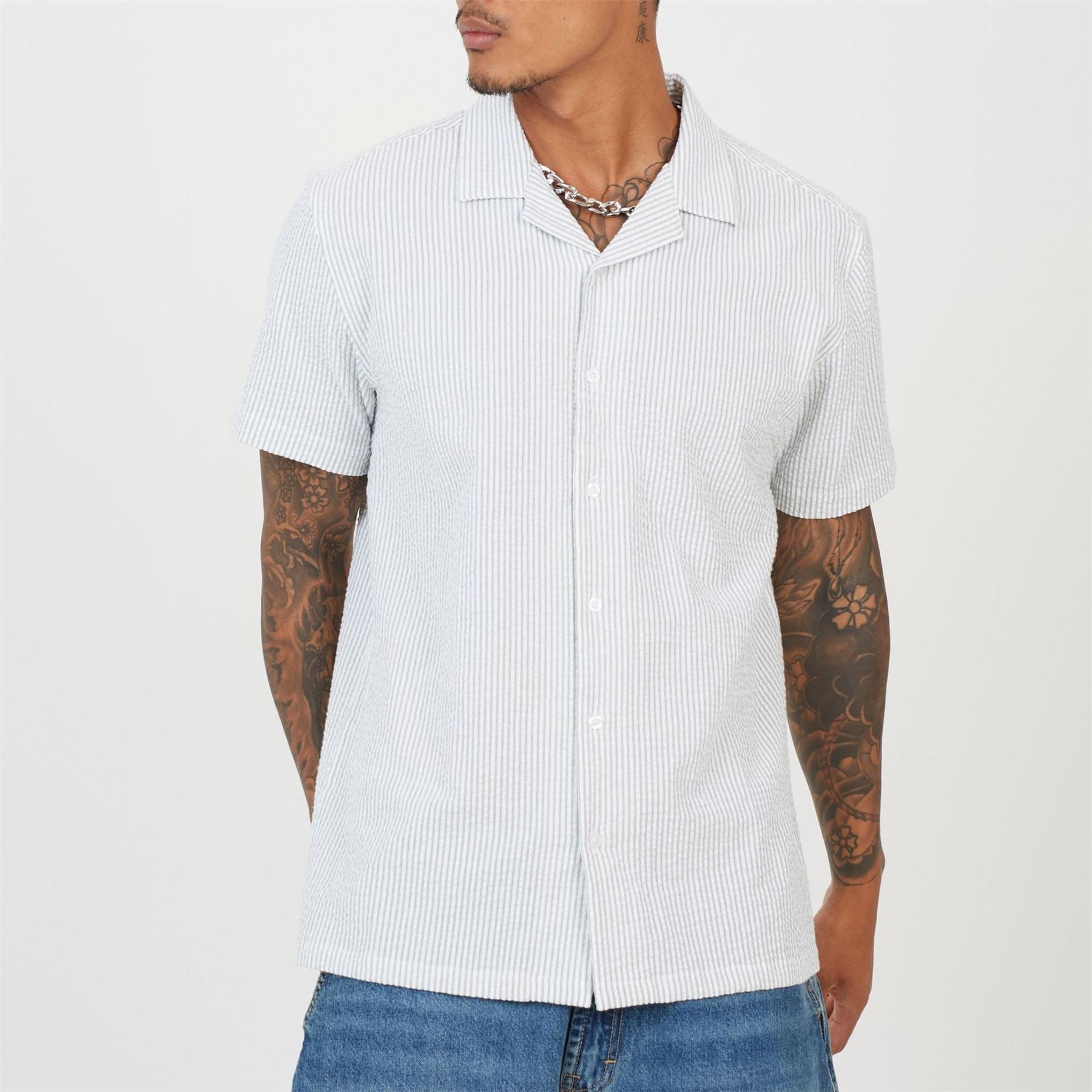 Brave Soul Revere Collar Short Sleeve Patterned Shirt