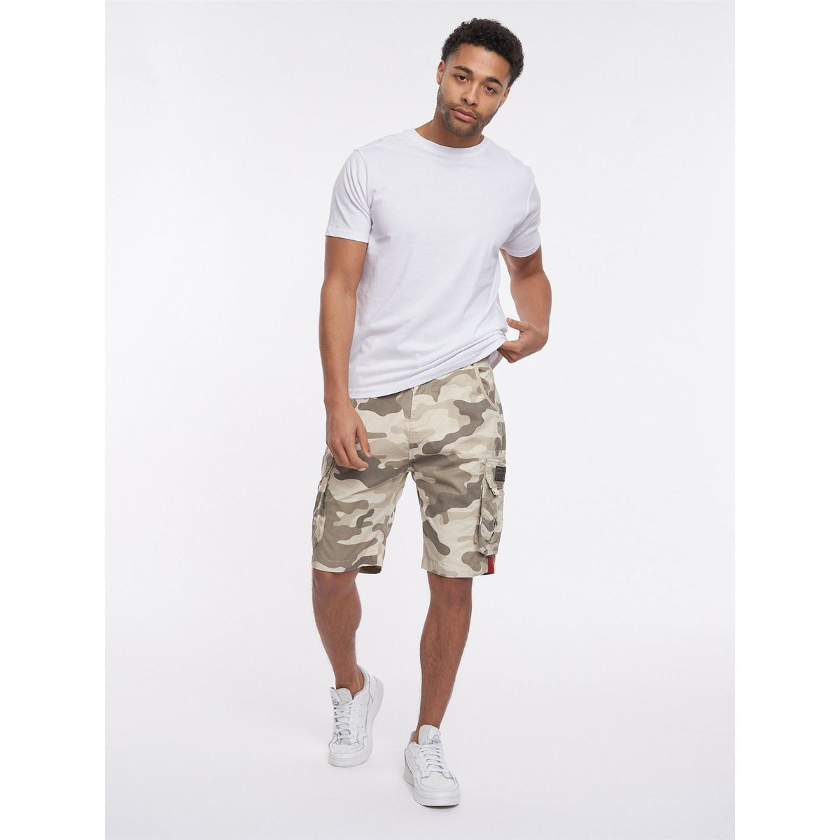 Crosshatch Watchford Camo Patterned Casual Shorts