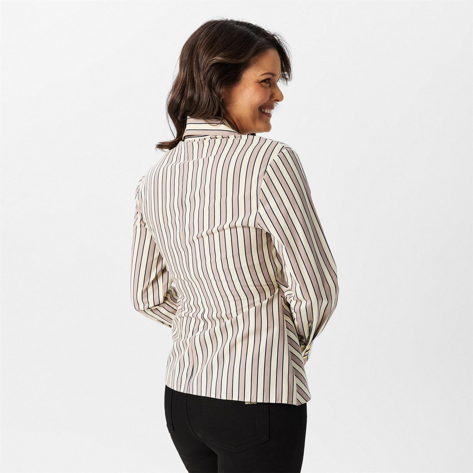 Biba Stripe Regular Fit Long Sleeve Shirt