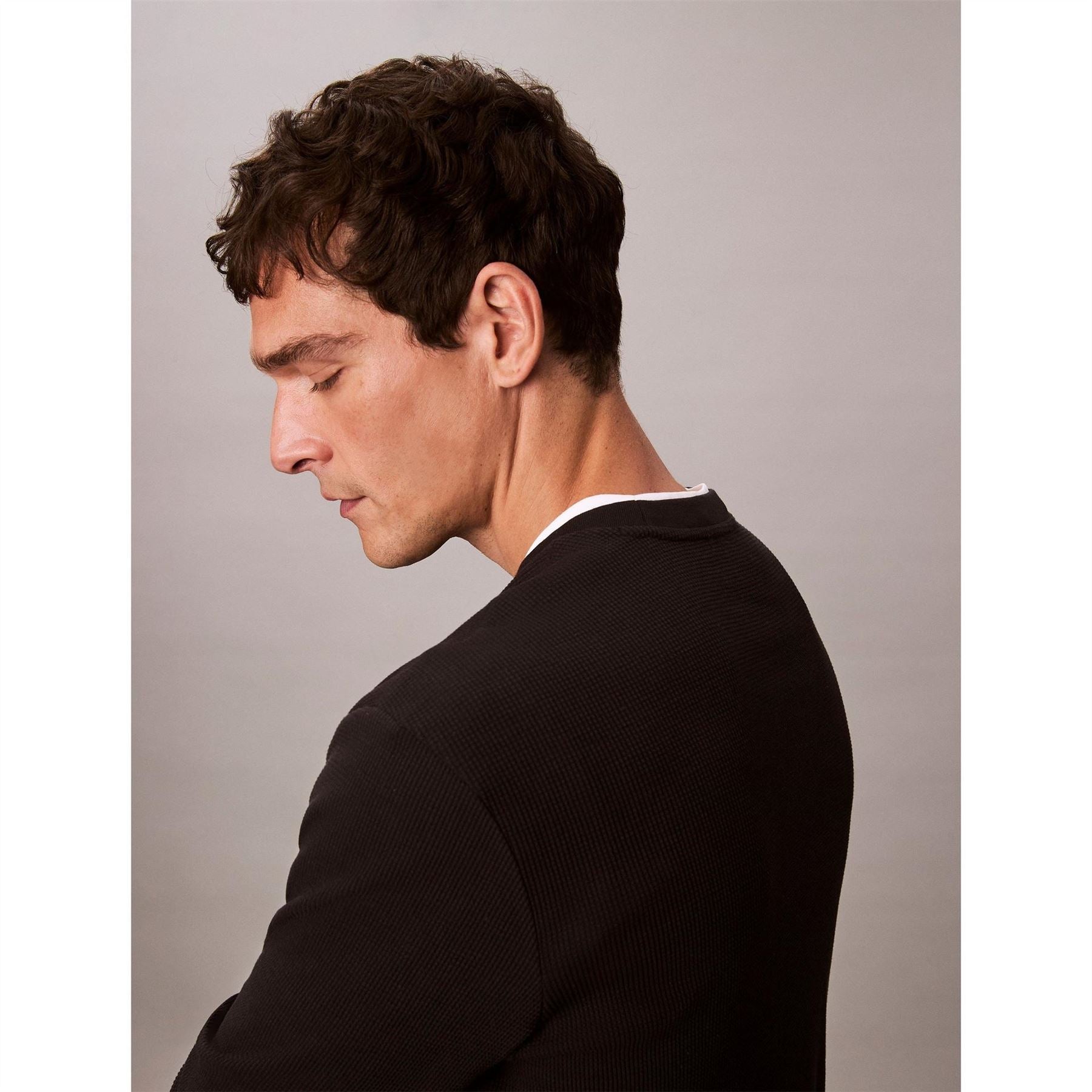 Calvin Klein Jeans Waffle Long Sleeve Crew Neck T-Shirt