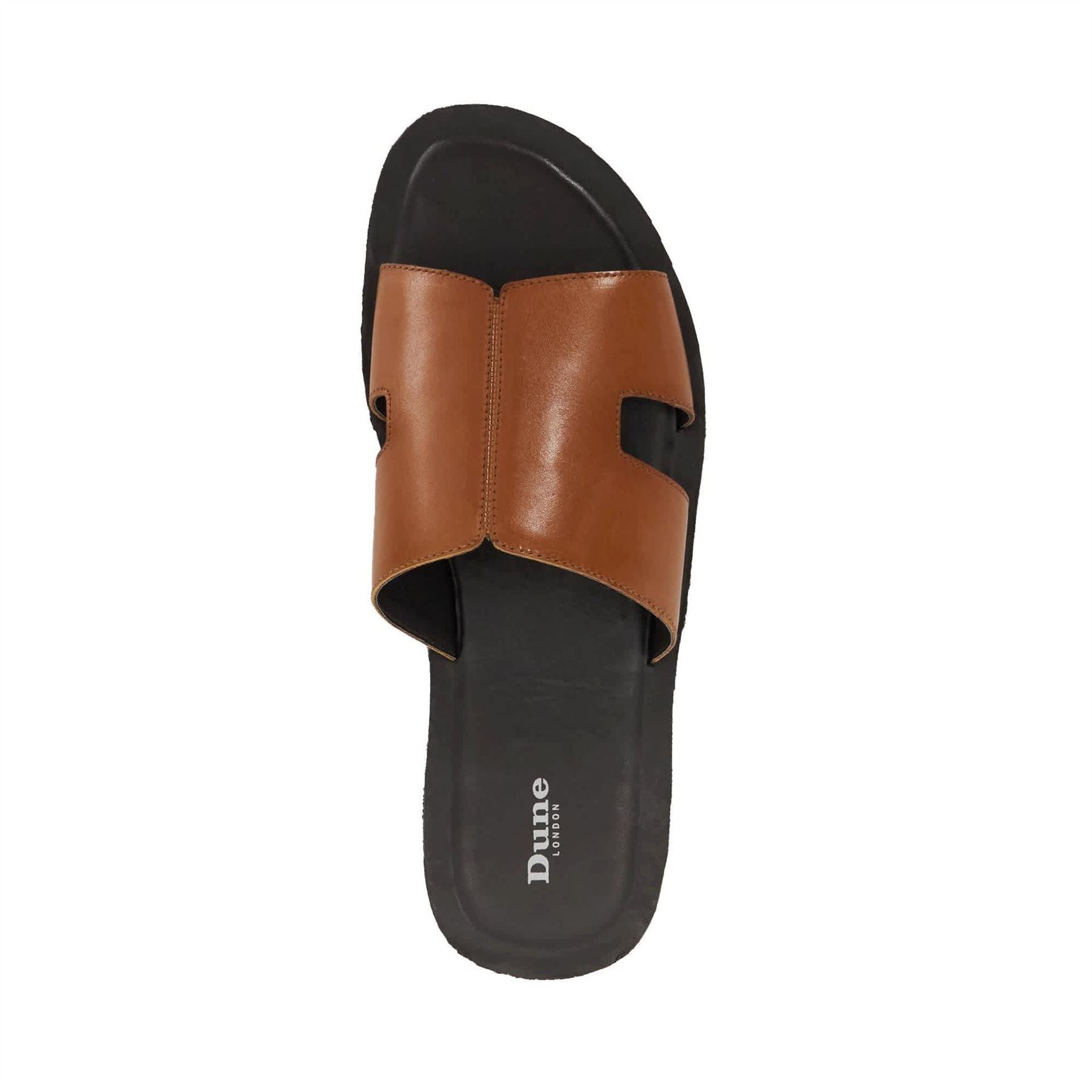 Dune London Leather Flatform Open Toe Slides