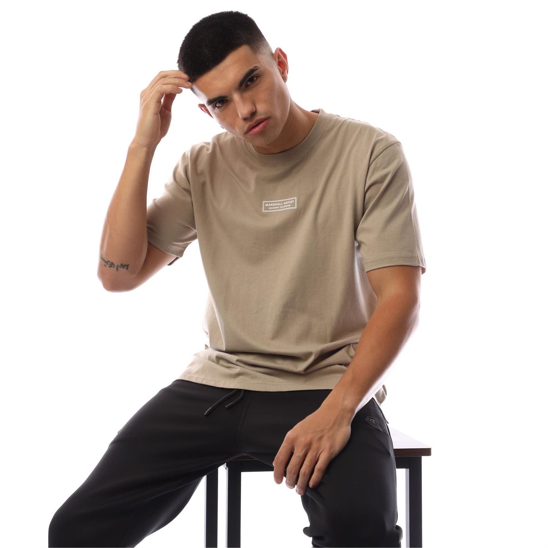 Marshall Artist Logo Print Crew Neck Short Sleeve T-Shirt