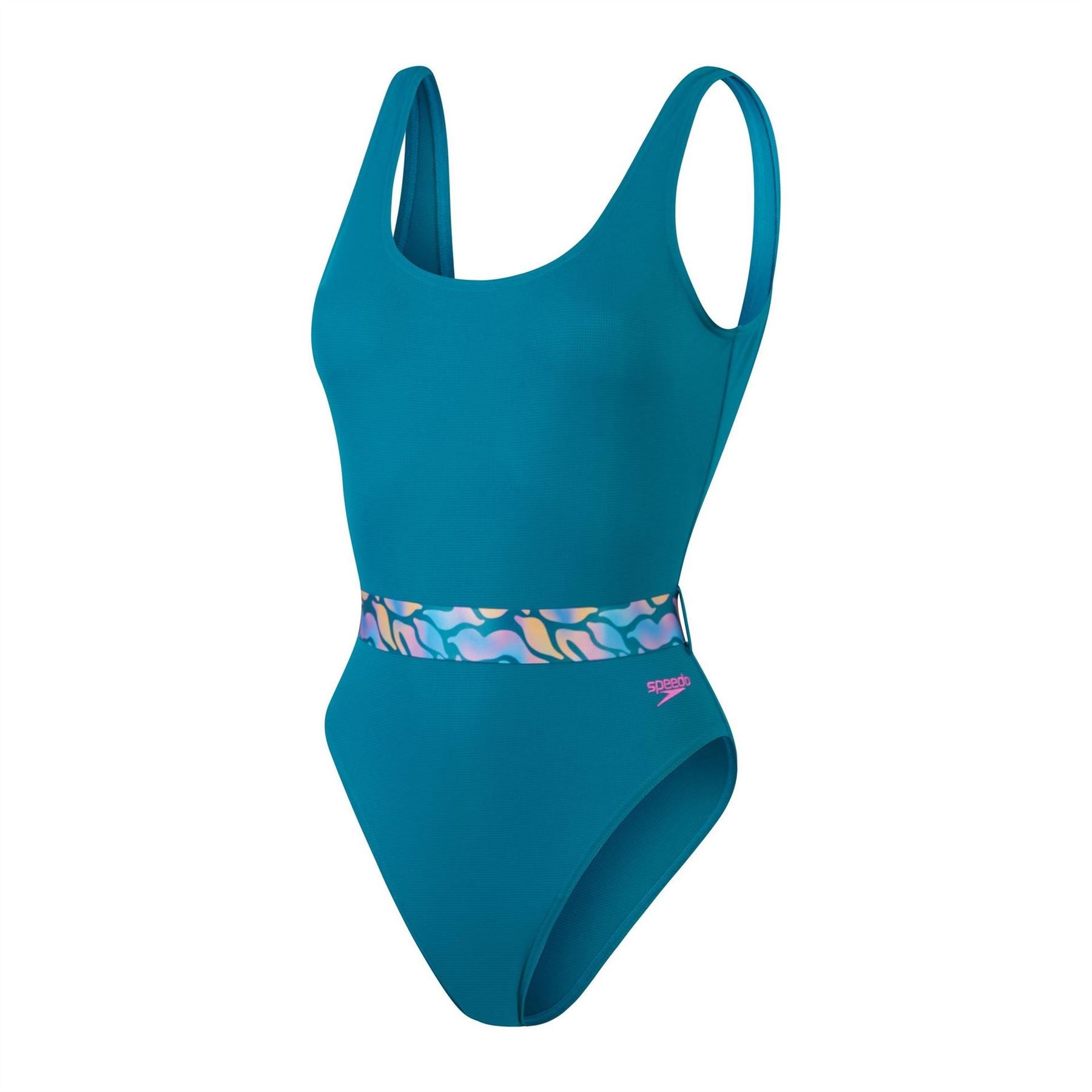 Speedo Belted Deep U Back One Piece Swimsuit