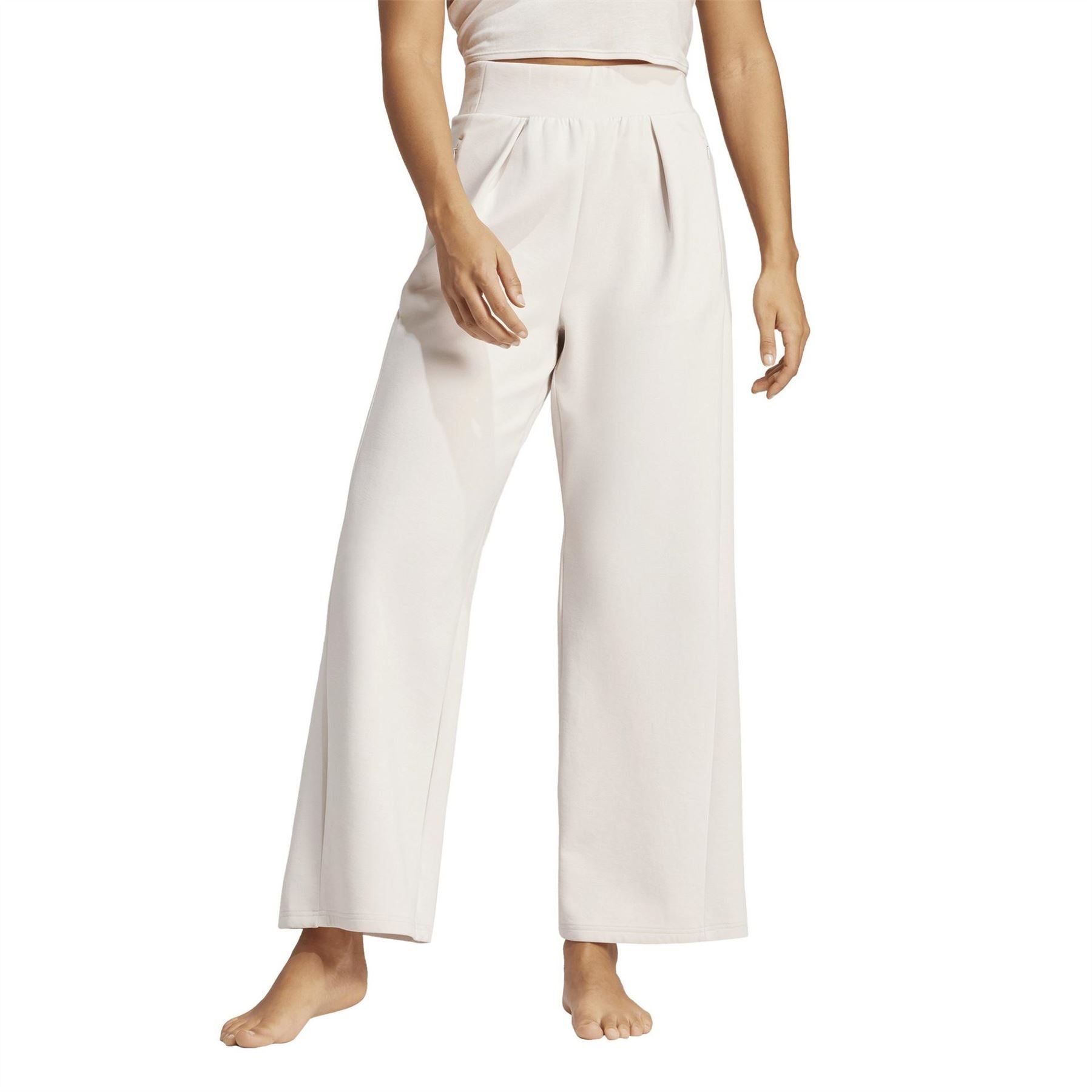 adidas Solid Patterned Wide Leg Yoga Pants
