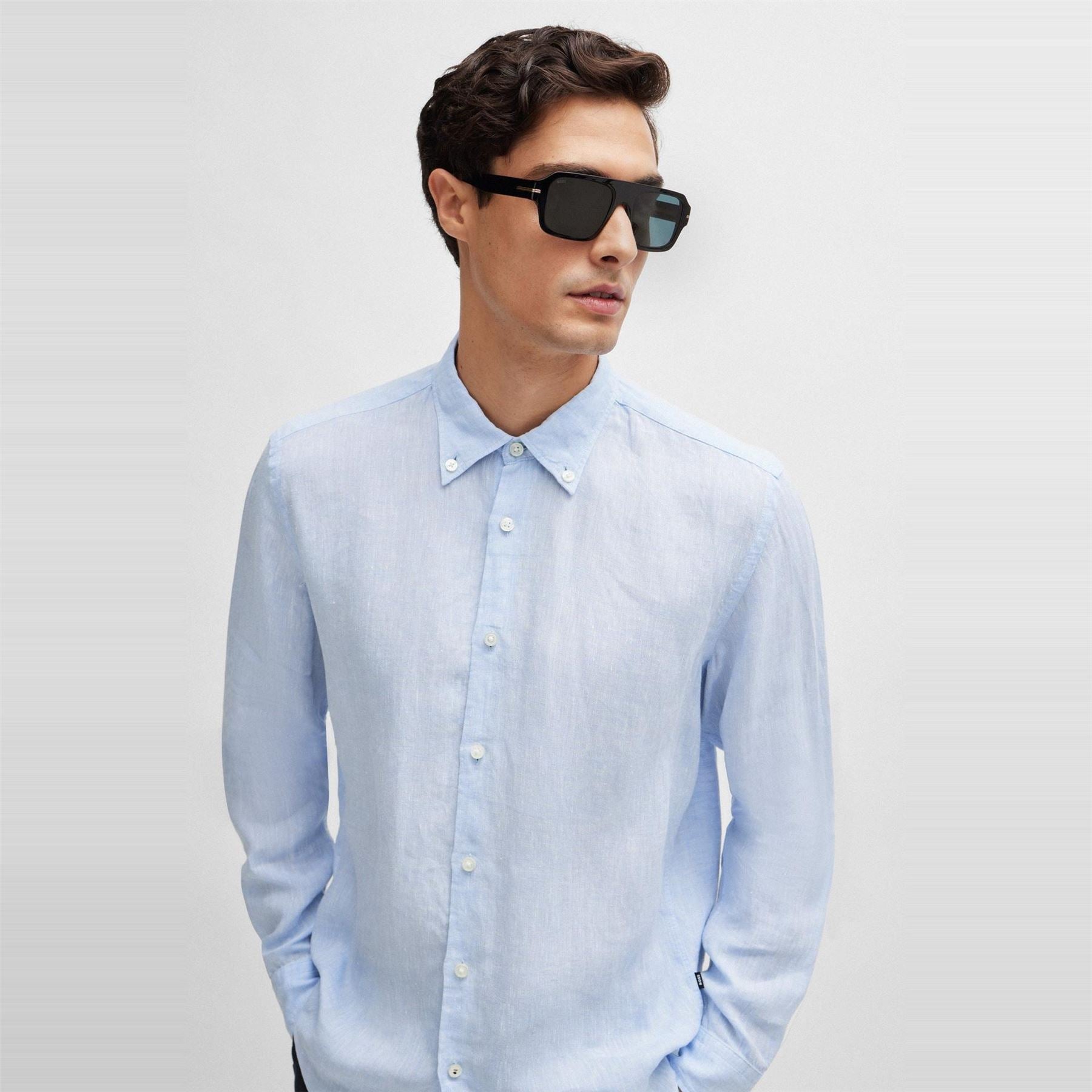 Boss Liam Collared Neck Button Down Long Sleeve Shirt
