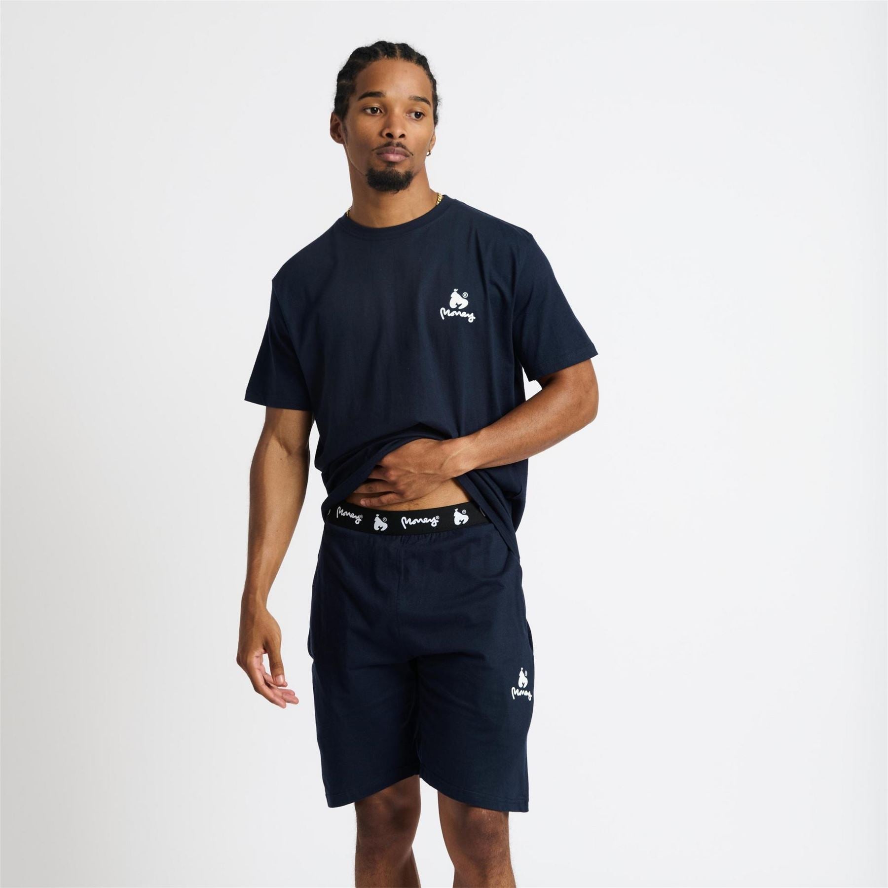 Money Lounger Elasticated Short Twin Set