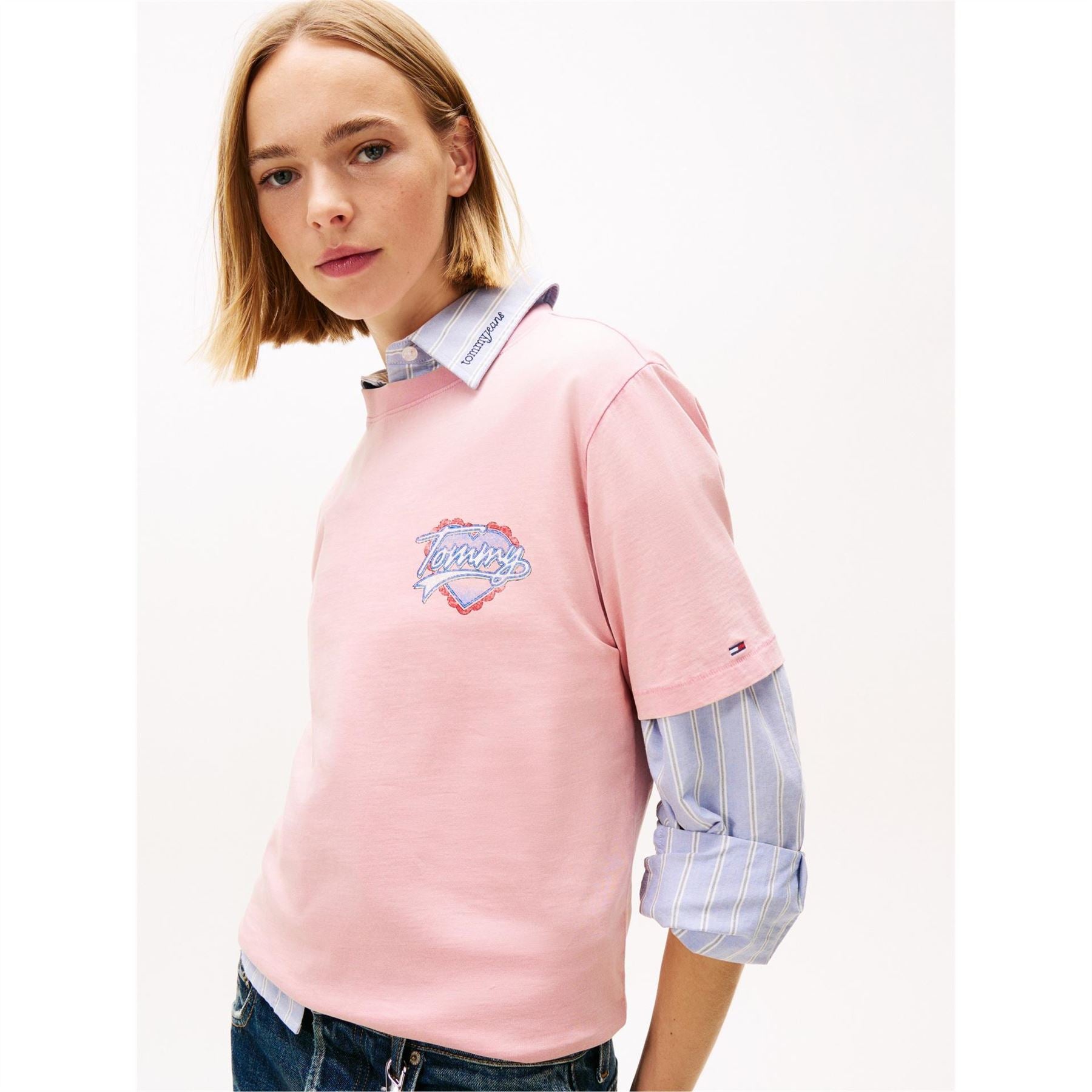Tommy Jeans Heart Graphic Crew Neck Short Sleeve T-Shirt
