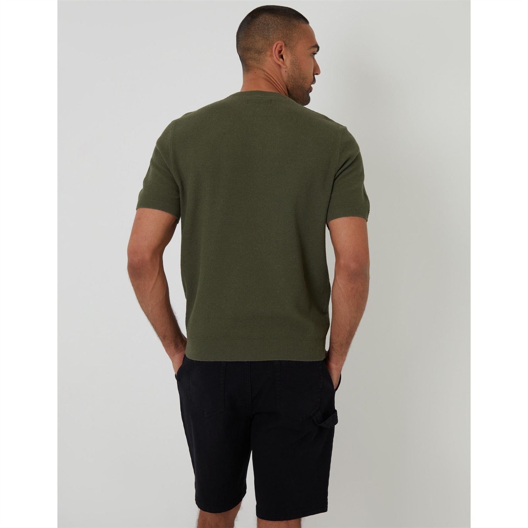 Threadbare Crew Neck Ribbed Collar Short Sleeve T-Shirt