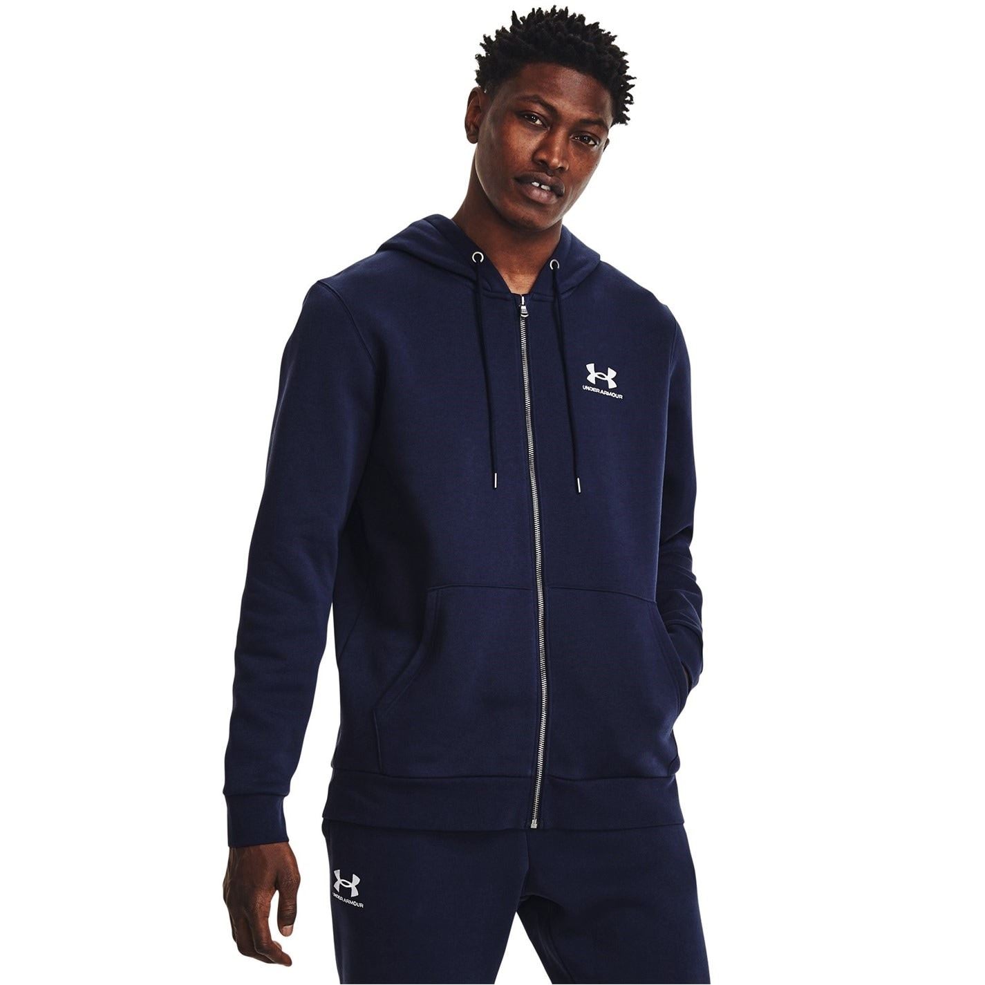 Under Armour Mens Armour Essential Fleece Full Zip Hoodie