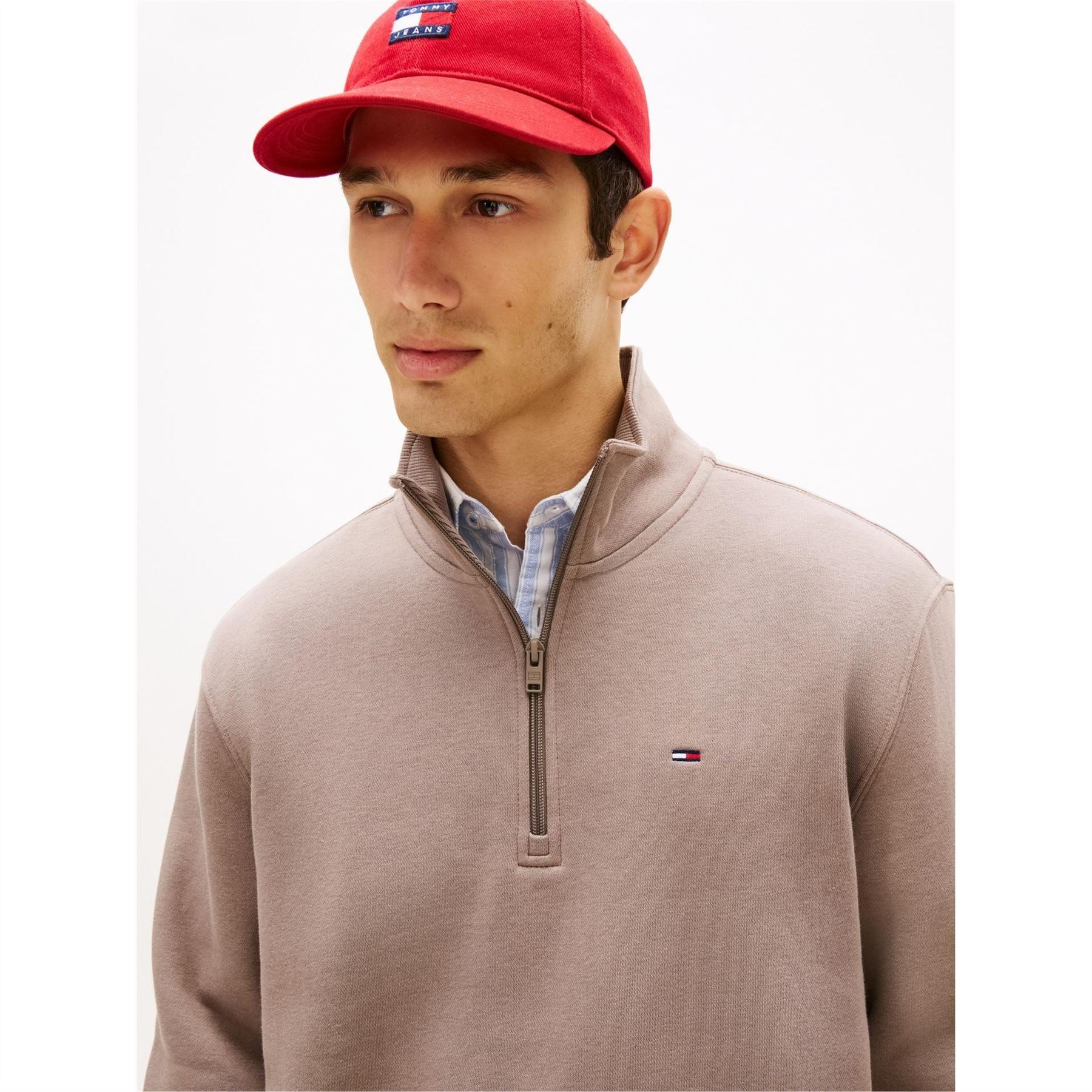 Tommy Jeans Flag Fleece Quarter Zip Jumper