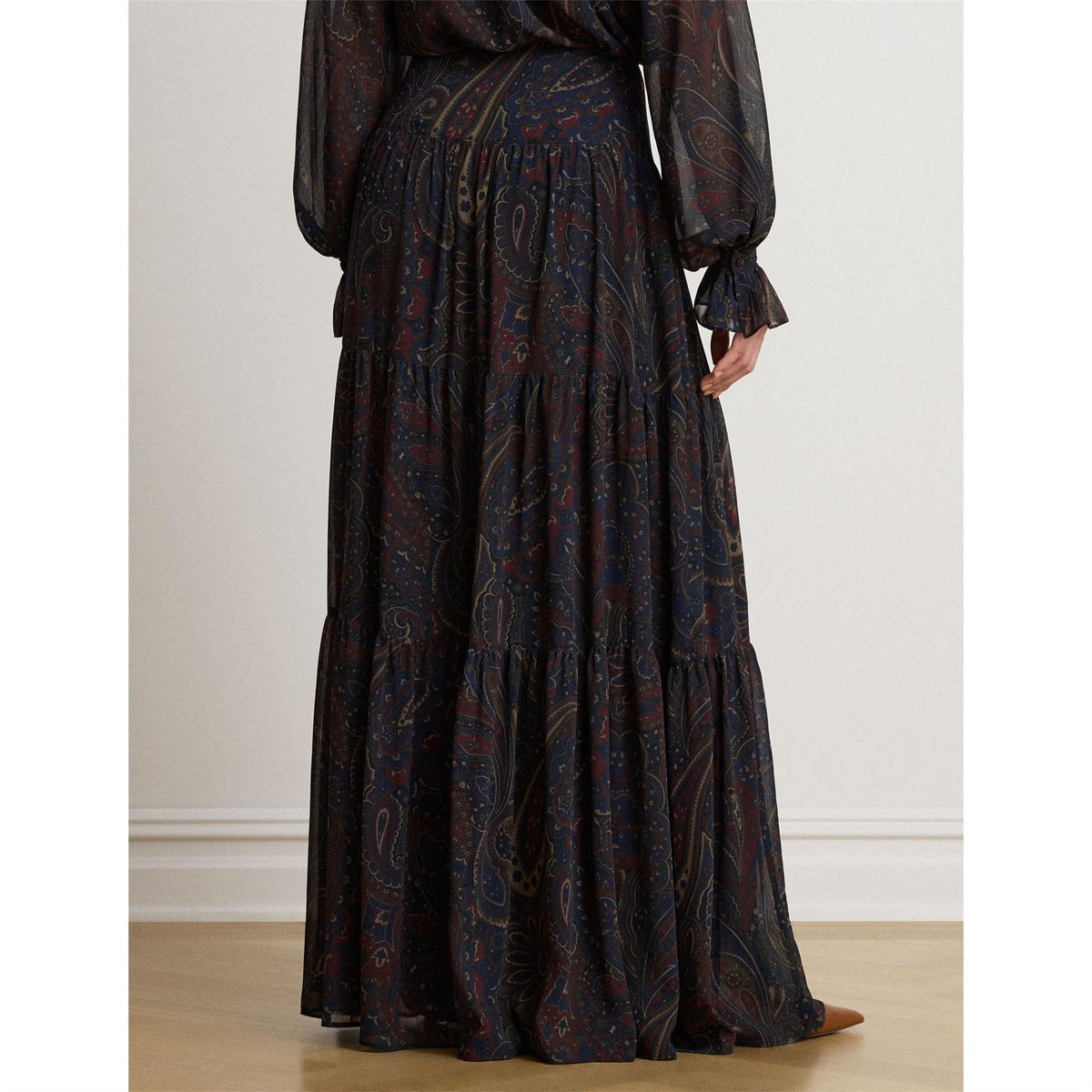 Lauren by Ralph Lauren Paisley Sheer Maxi Skirt