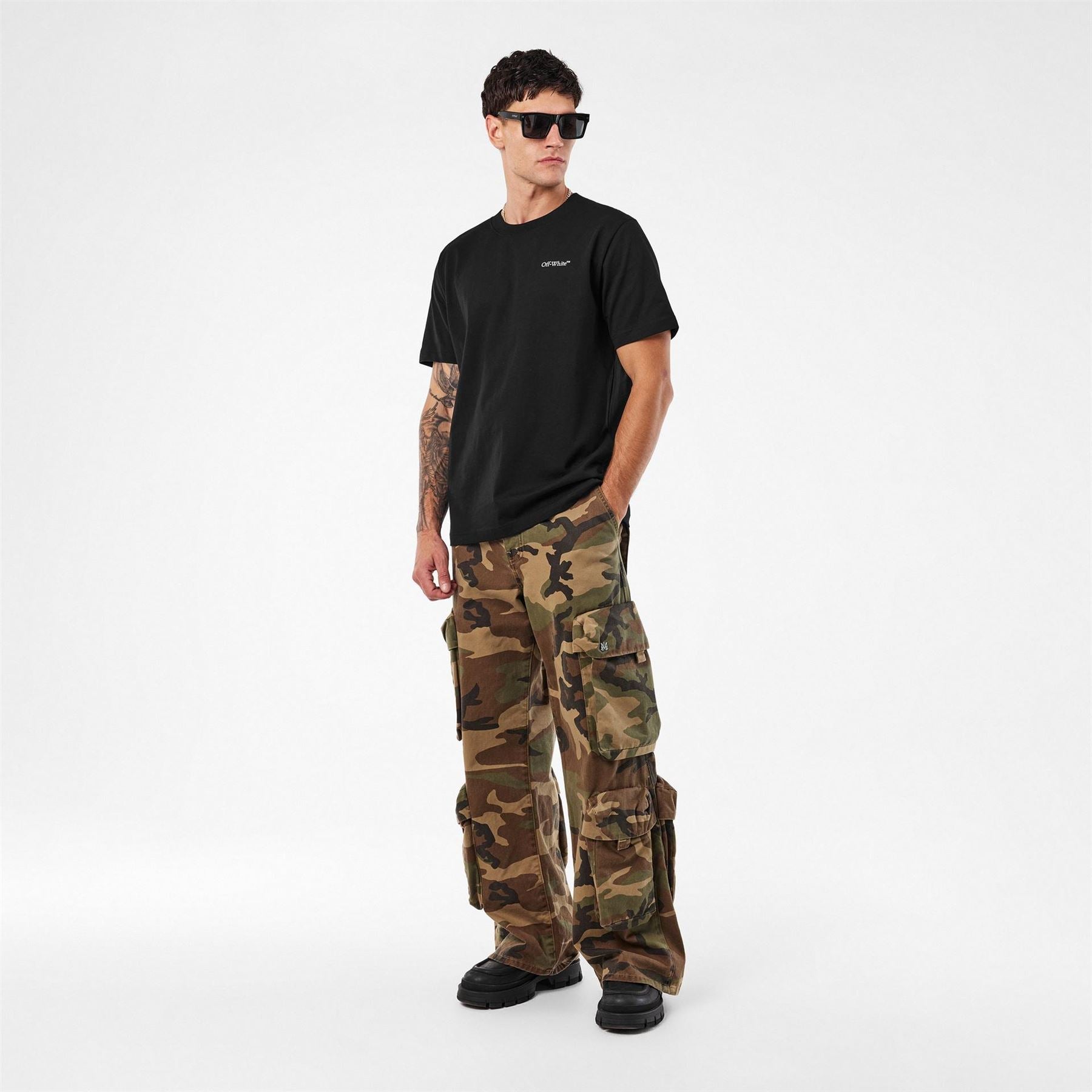 Off White Cloud Arrow Crew Neck Short Sleeve T-Shirt