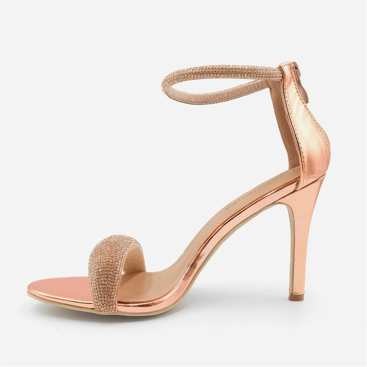 Wheres That From Sabra Metallic Open Toe Stiletto Heel Sandals