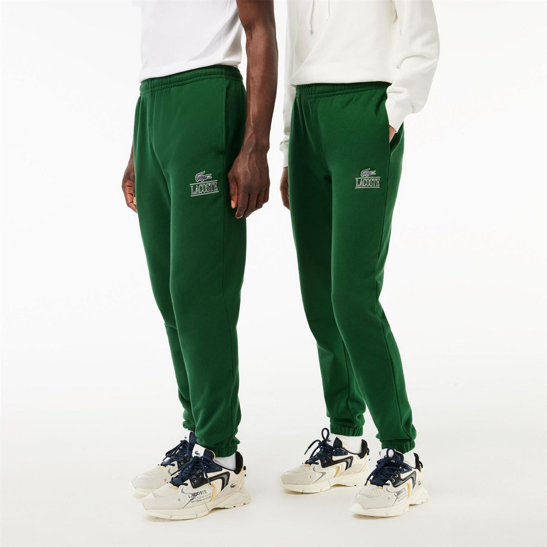 Lacoste Signature Print Closed Hem Fleece Joggers