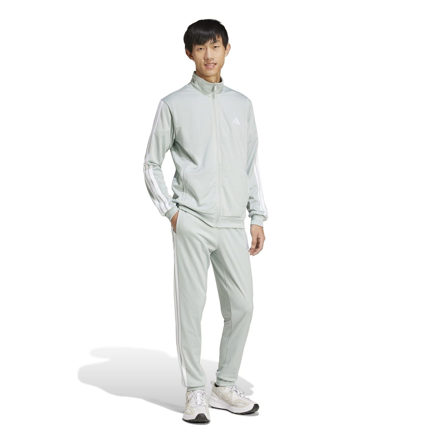 adidas Basic 3   Stripes Tricot Tracksuit
