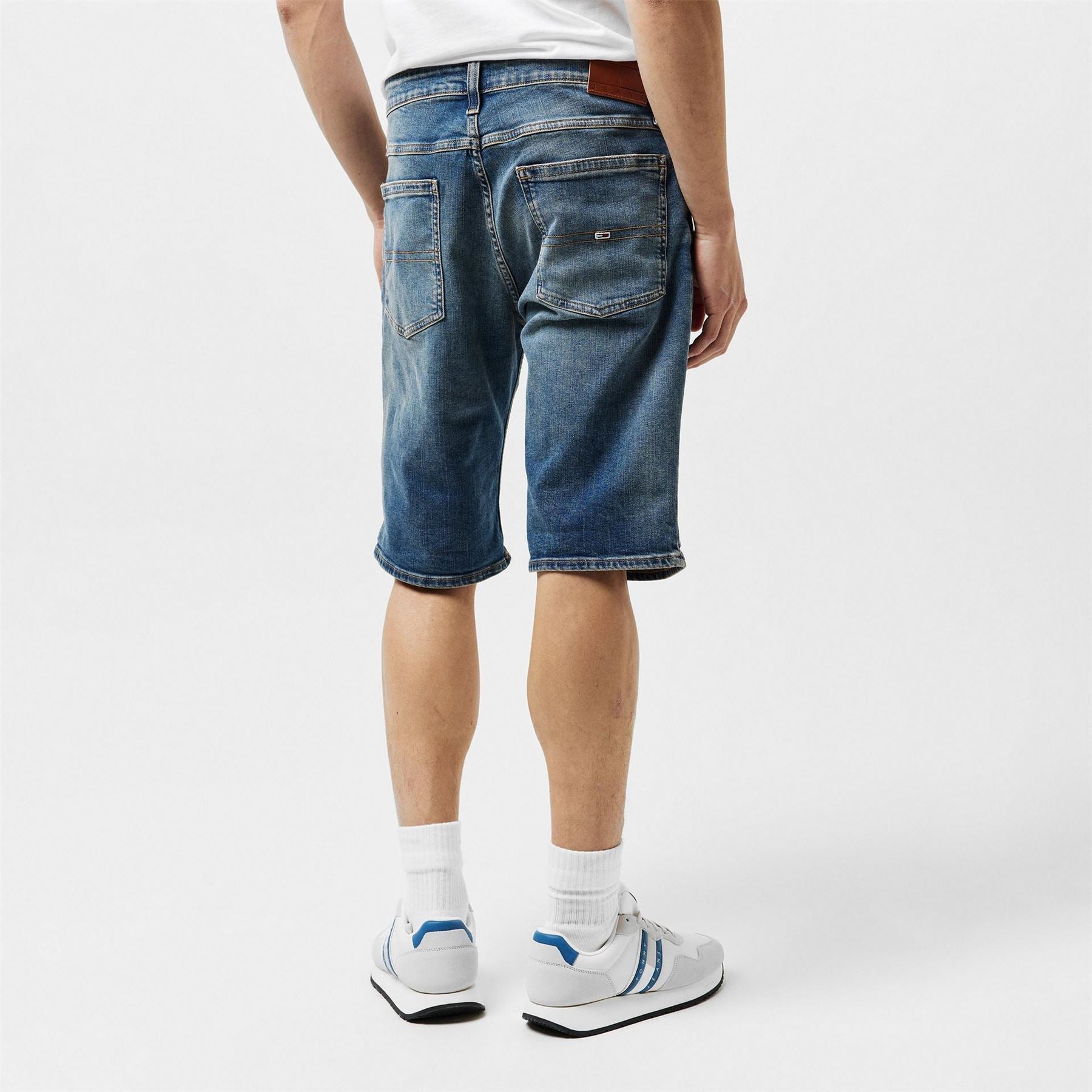 Tommy Jeans Denim Bermuda Shorts Solid Patterned