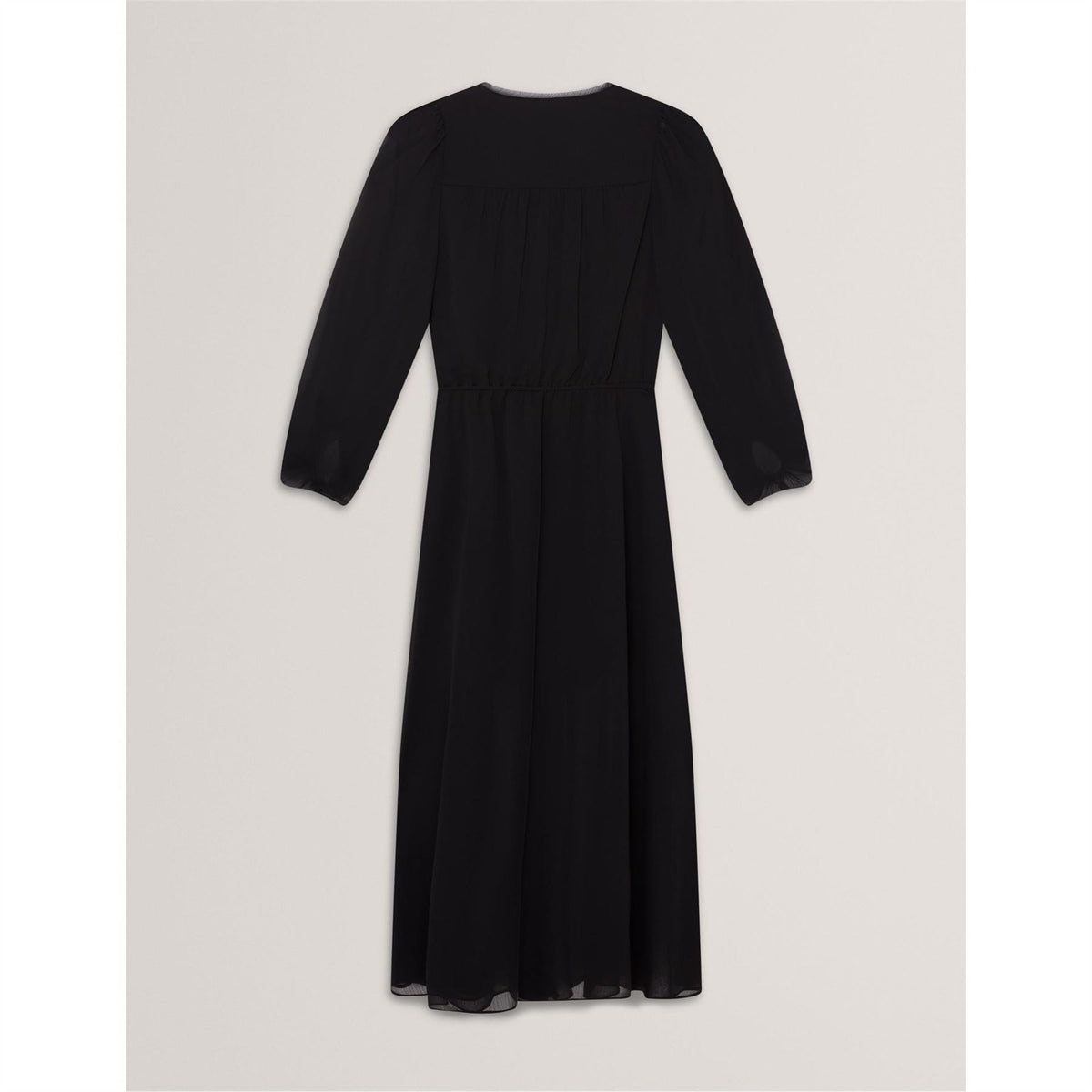 Ted Baker Print V-Neck Long Sleeve Midi Dress