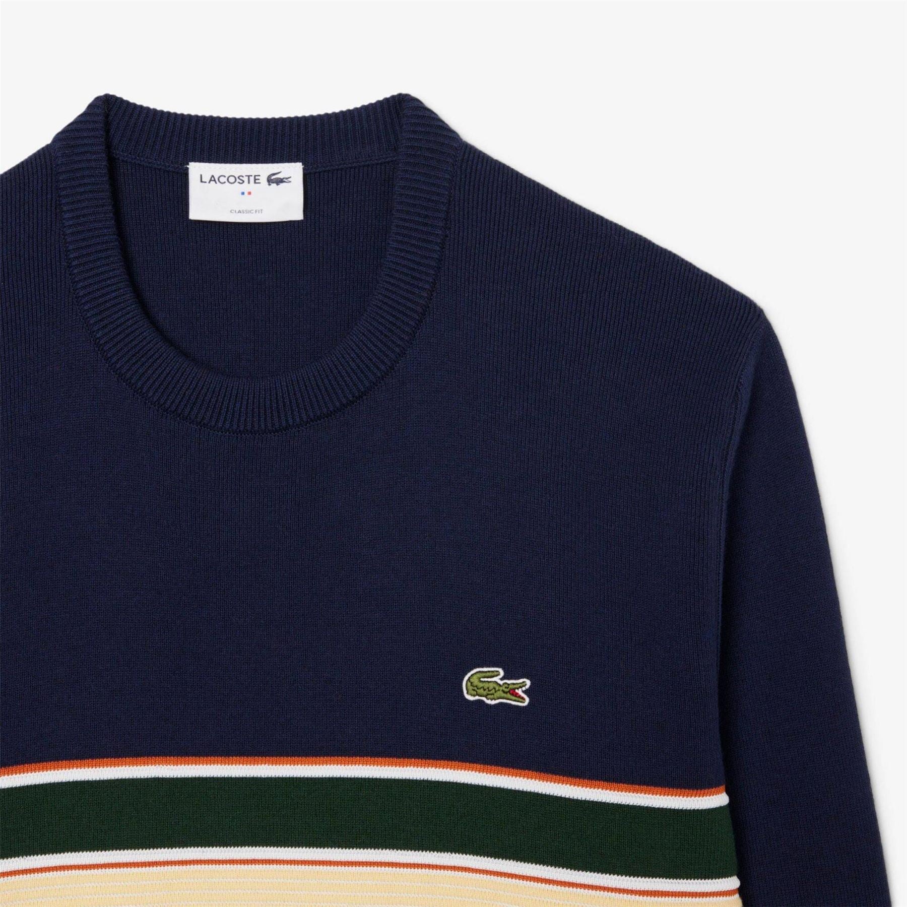 Lacoste Crocodile Logo Crew Neck Long Sleeve Sweater