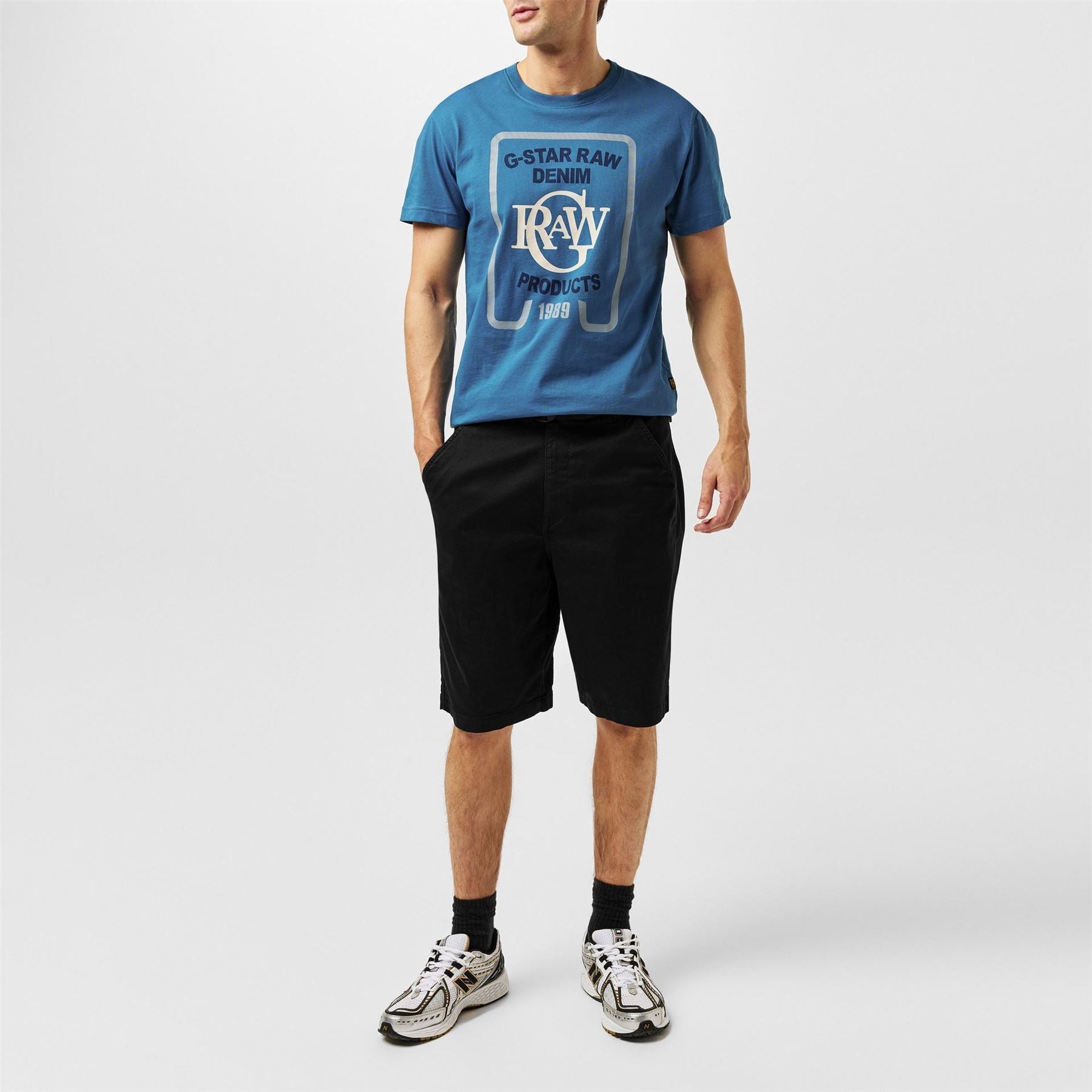 G Star Regular Fit Lettering Crew Neck T-Shirt