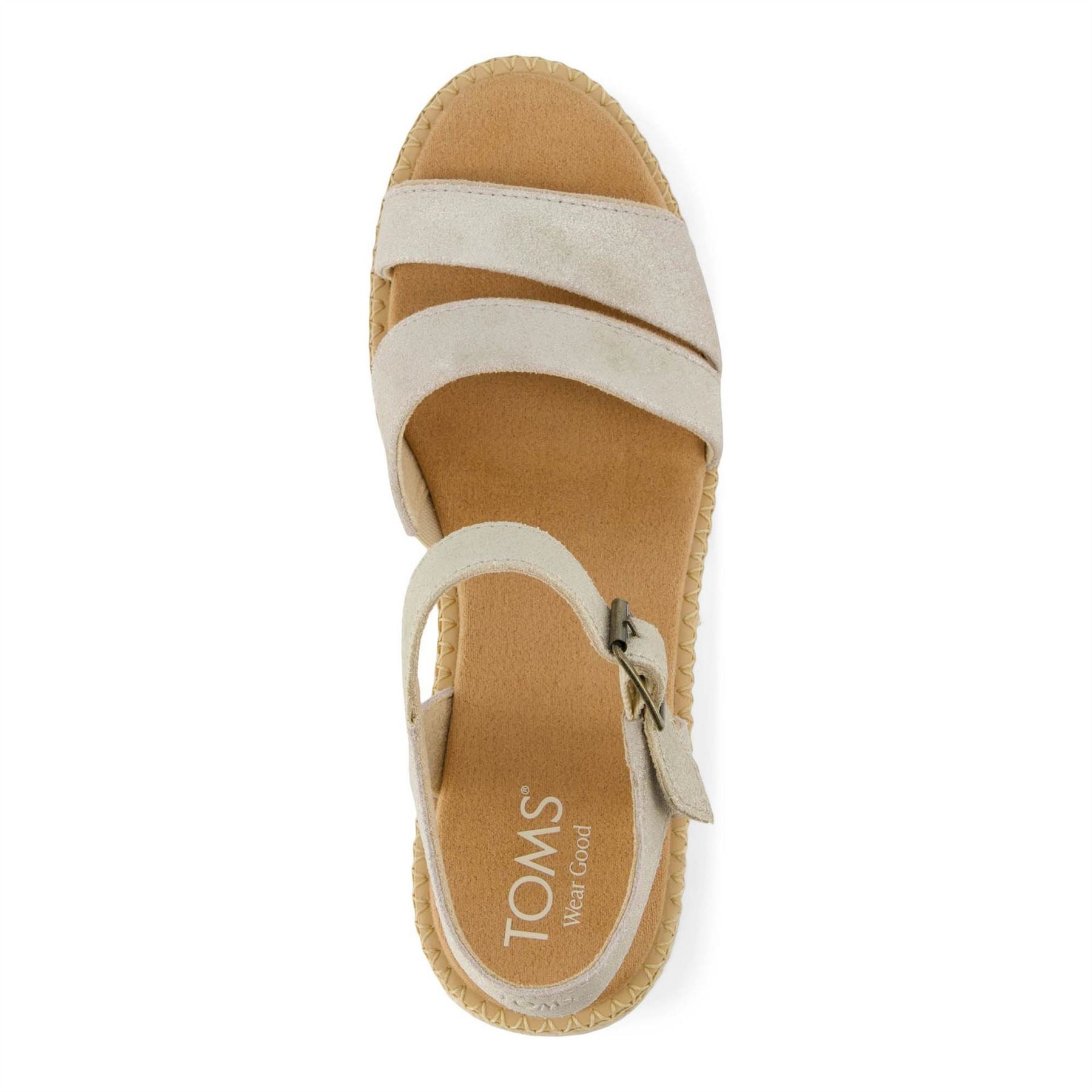 Toms Darya Low Heel Wedge Open Toe Slide Sandals