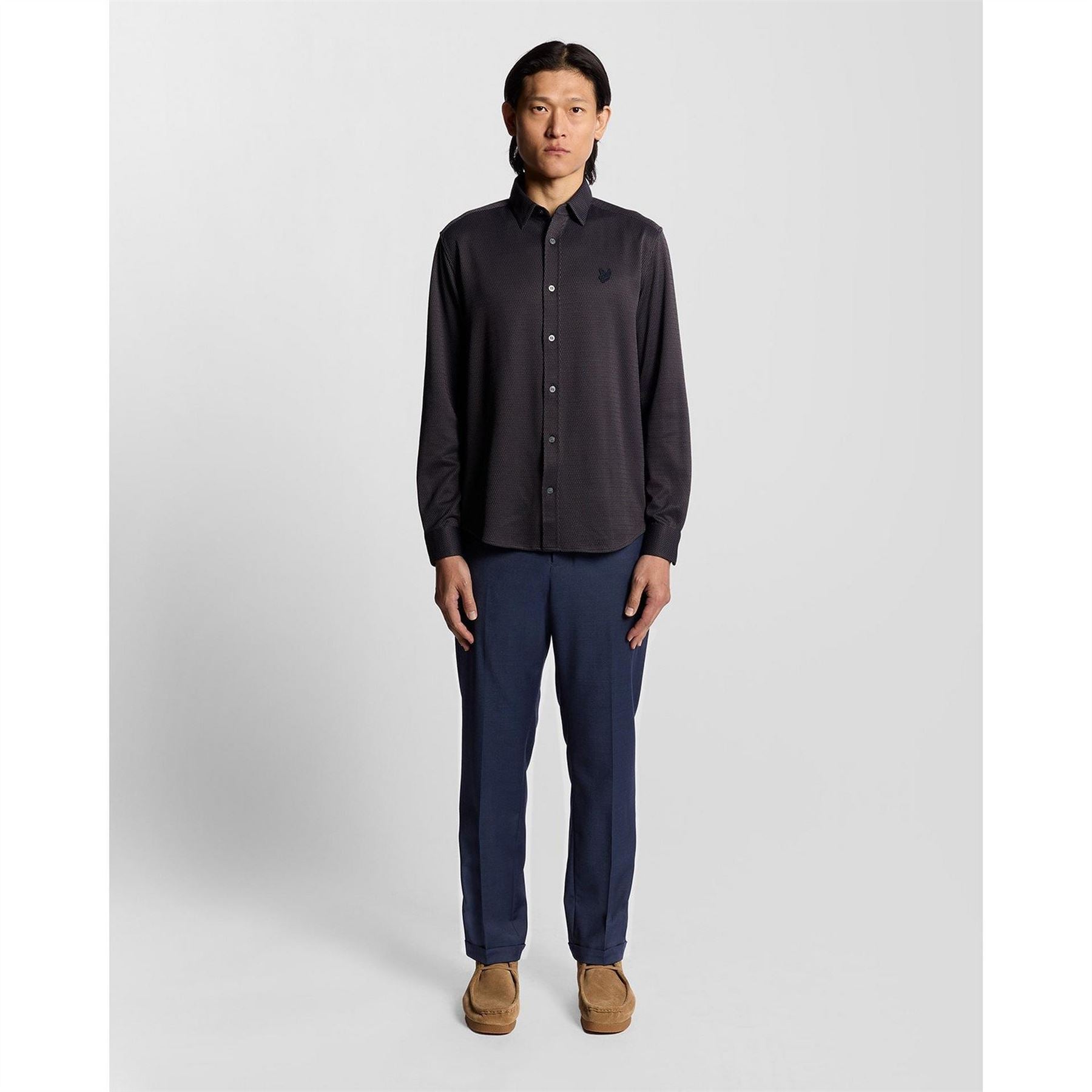 Lyle and Scott Solid Patterned Straight Chinos