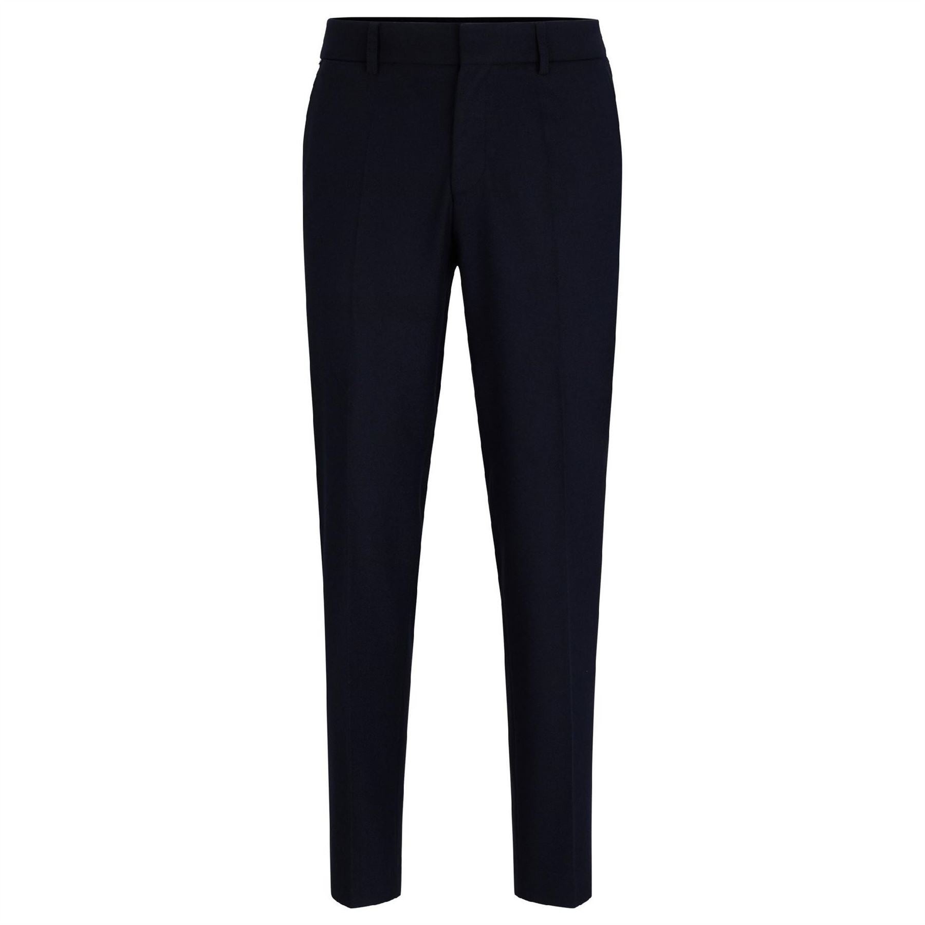 Boss Genius Solid Patterned Straight Trousers
