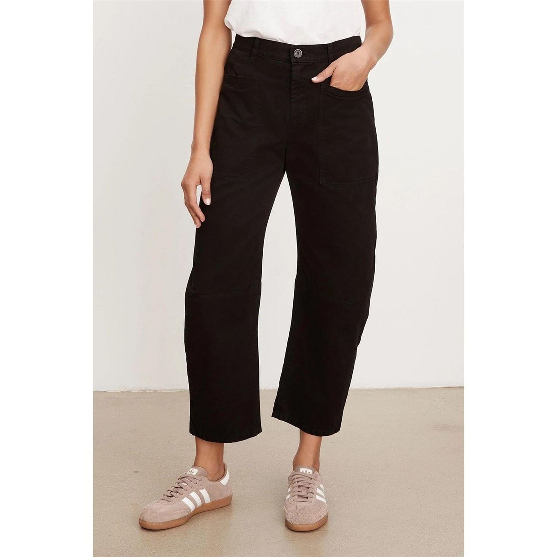 Velvet by Graham and Spencer Solid Patterned Straight Cargo Trousers