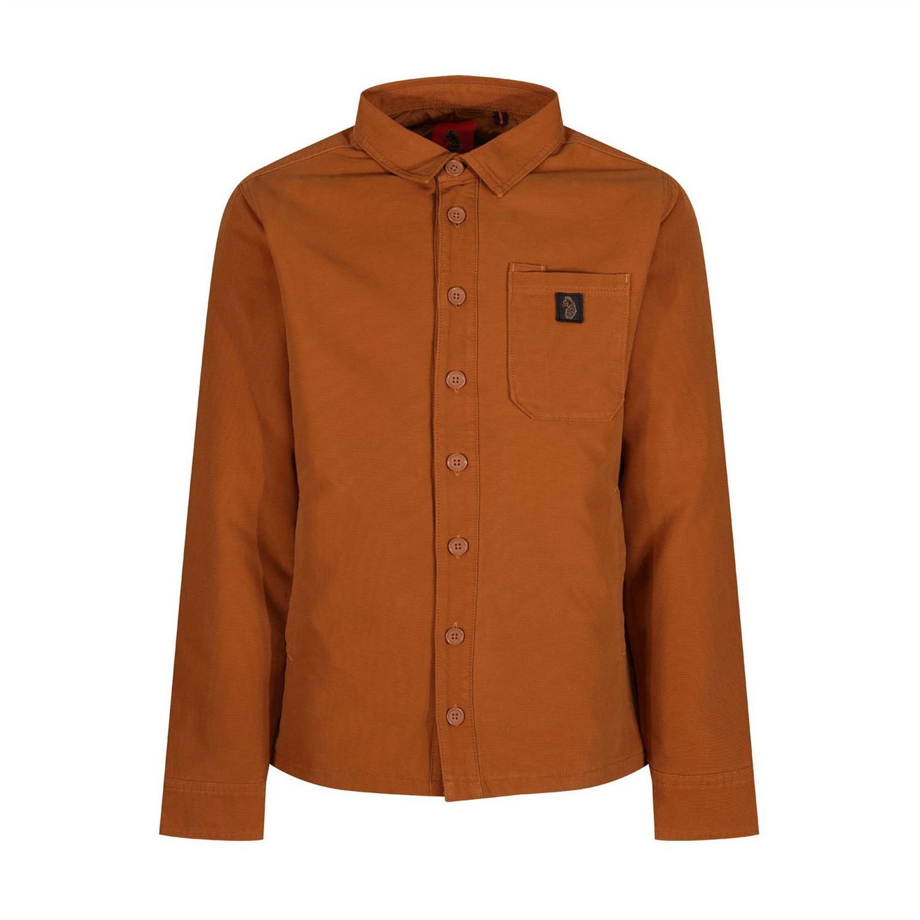 Luke Bala Snap Button Solid Patterned Shirt Jacket
