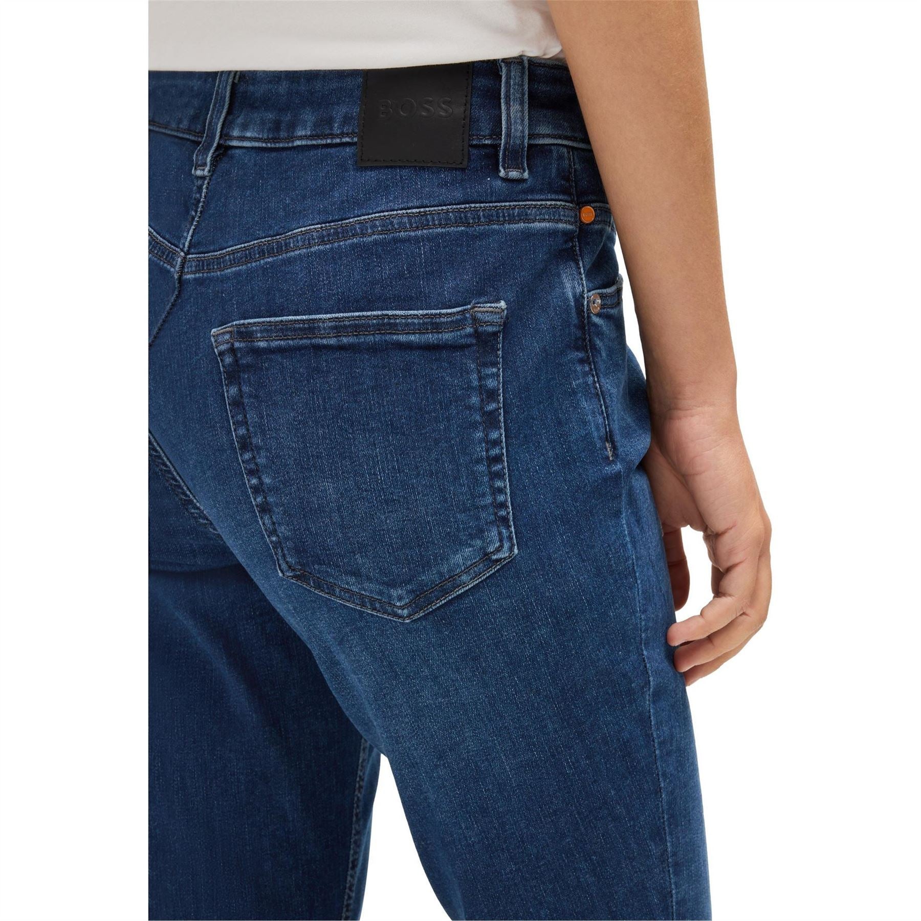 Boss Distressed Slim Fit Five Pocket Jeans