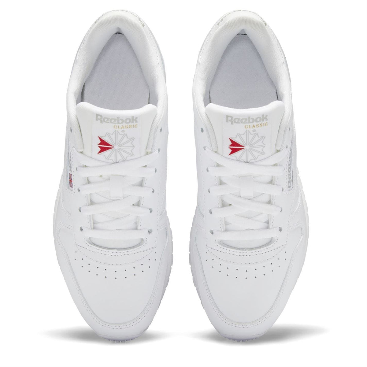 Reebok Classic Leather Lace-Up Trainers with Perforated Detailing