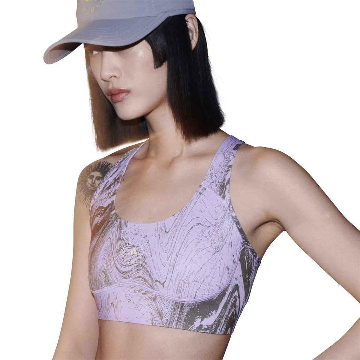 adidas Marble Print Cropped Sports Bra