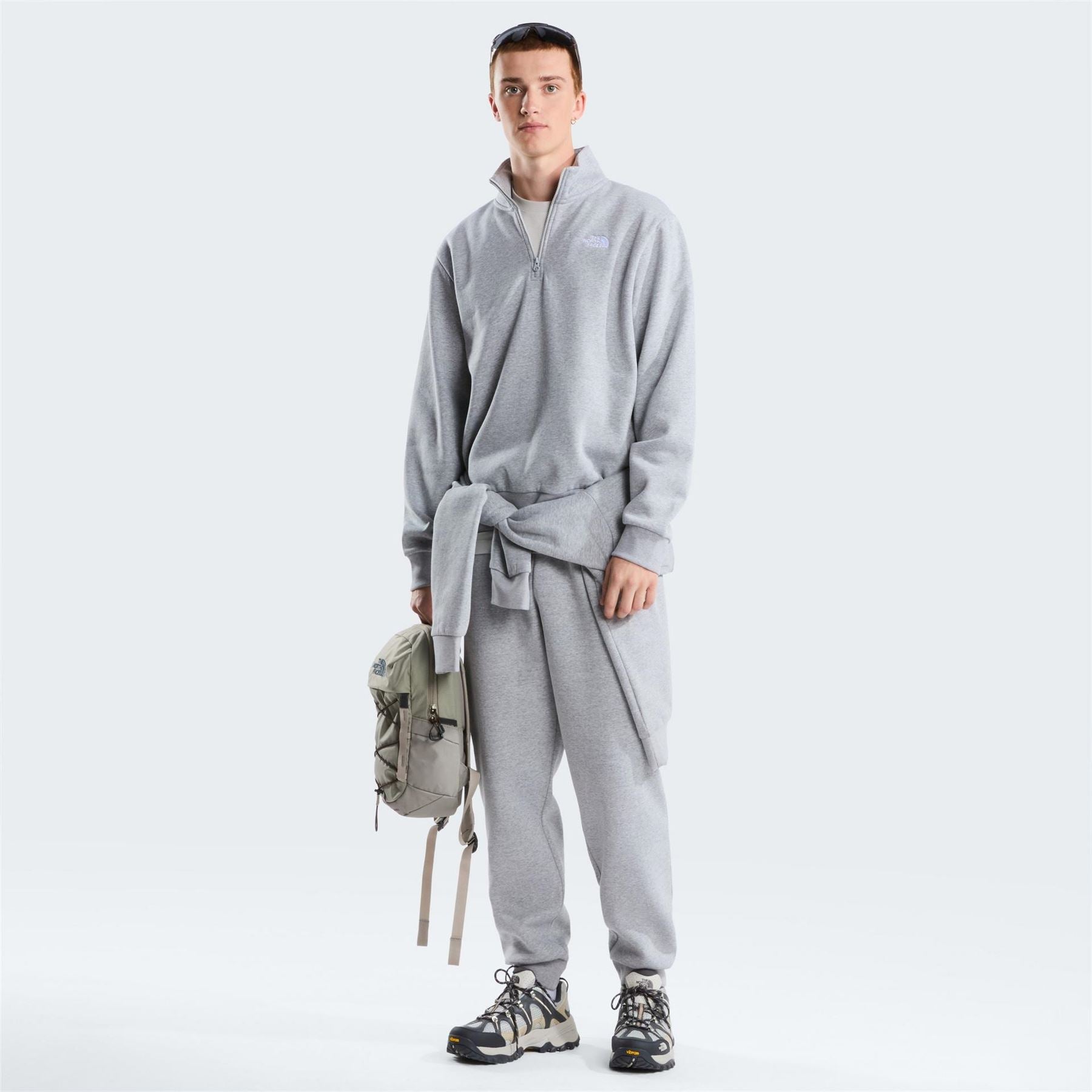 The North Face Relaxed Fit Zip Neck High Collar Long Sleeve Sweatshirt