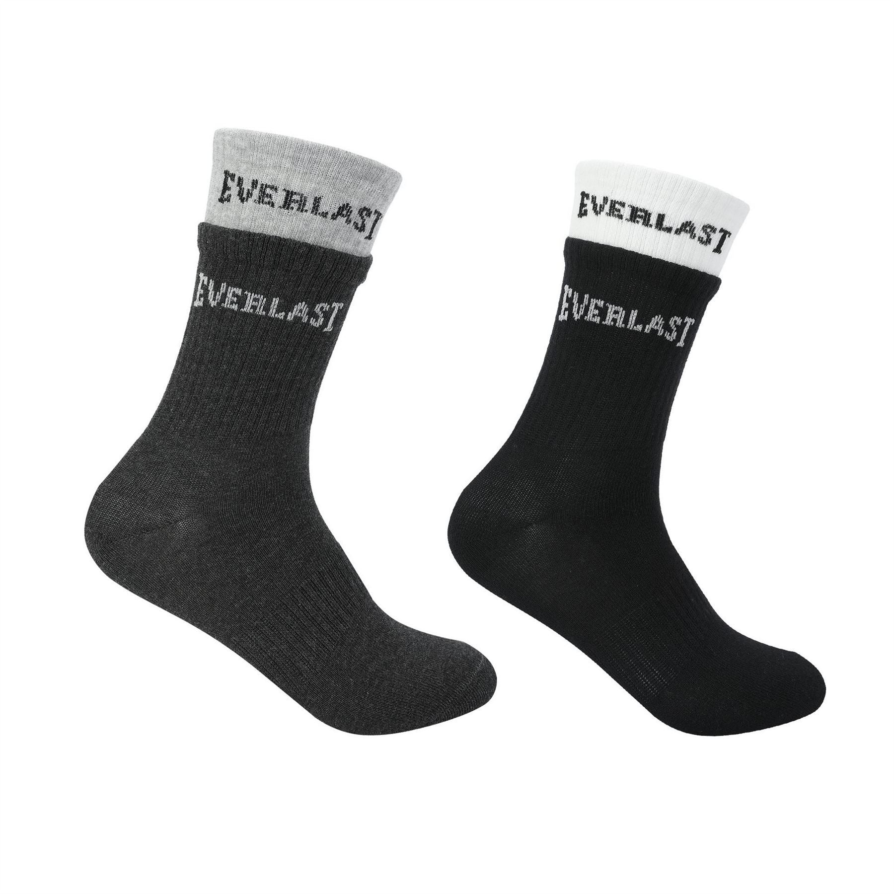 Everlast 2 Pack Rib Lettering Crew Socks
