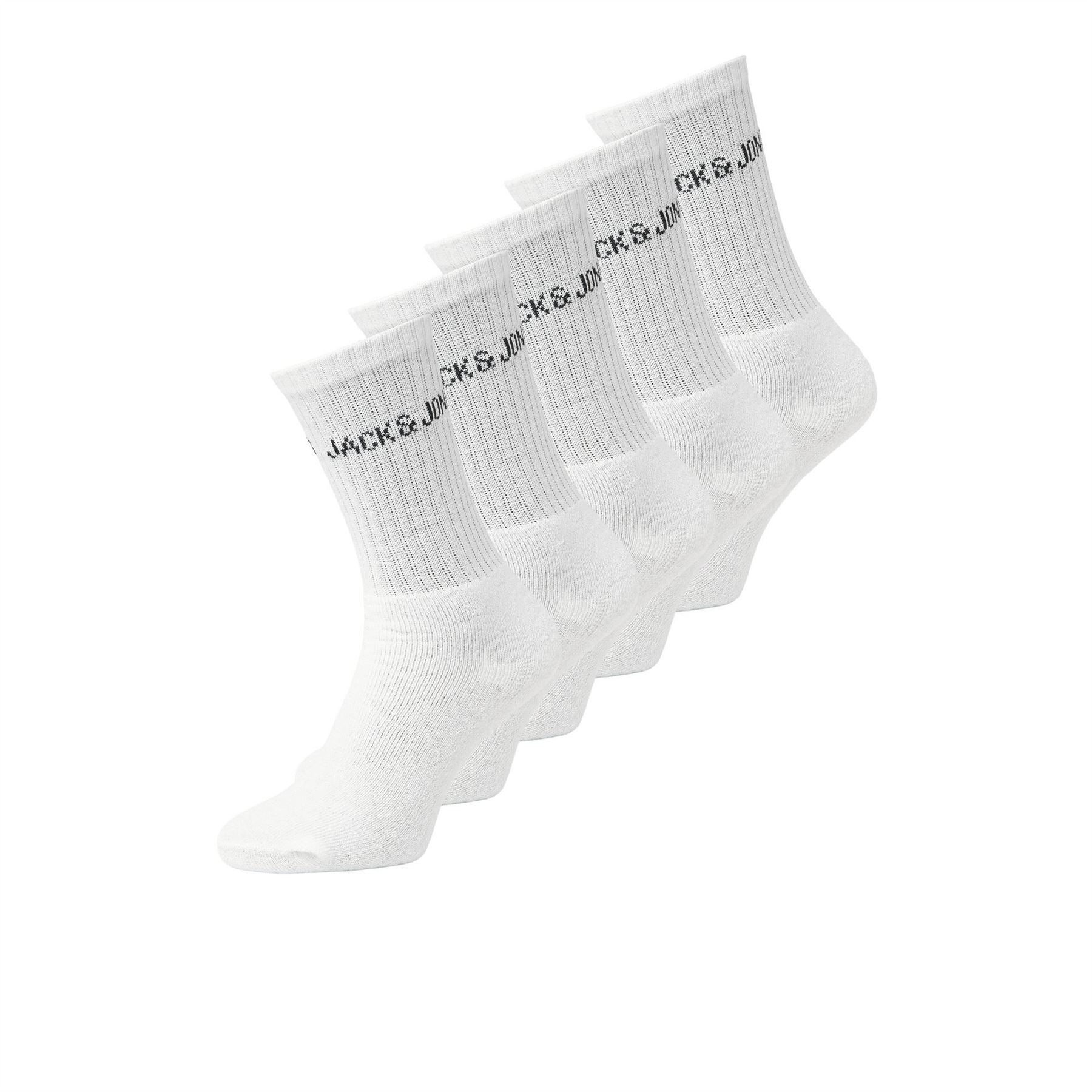 Jack and Jones 5 Pack Regen Lettering Junior Crew Socks