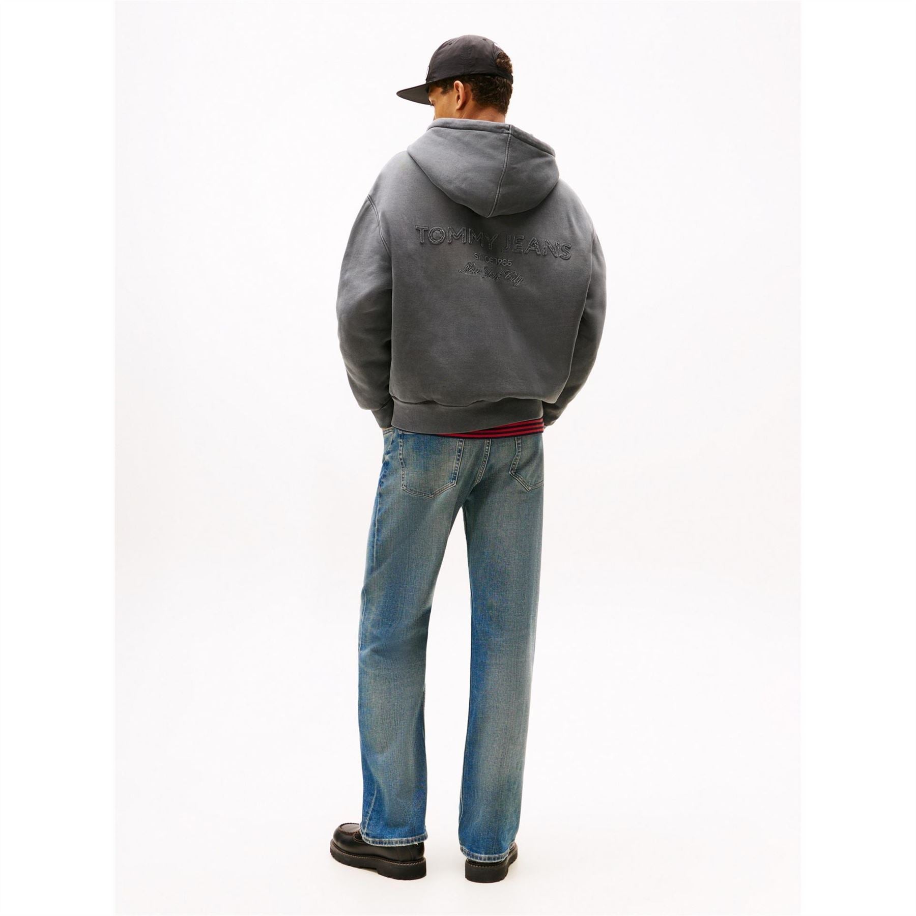 Tommy Jeans New Classic Solid Patterned Hooded Ribbed Cuff Sweat Jacket