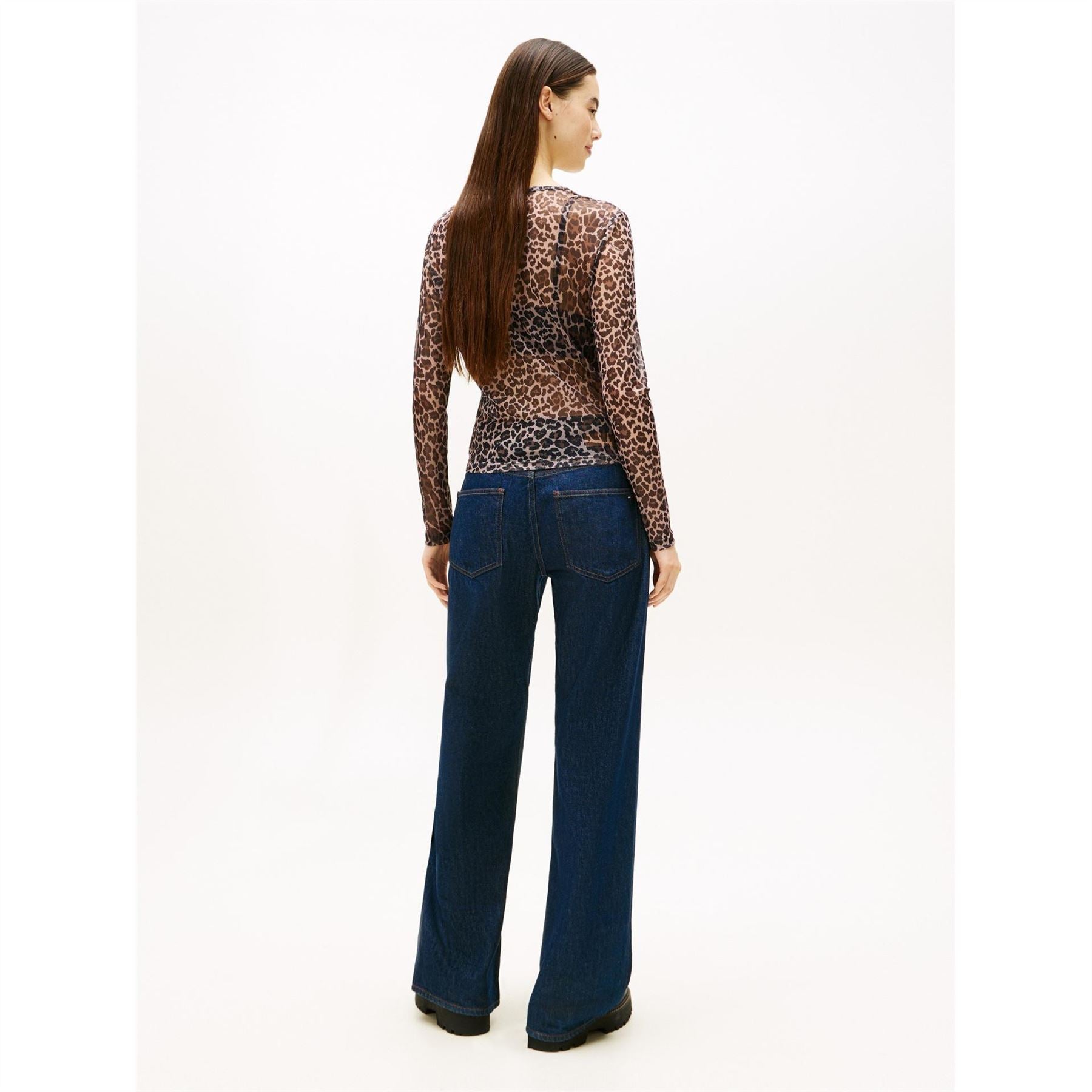Tommy Jeans All Over Print Long Sleeve Mesh T-Shirt
