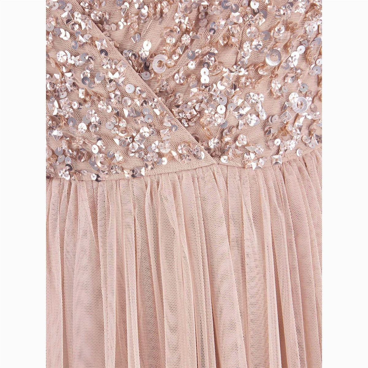 Maya Deluxe Faux Wrap Front Embellished Midi Dress
