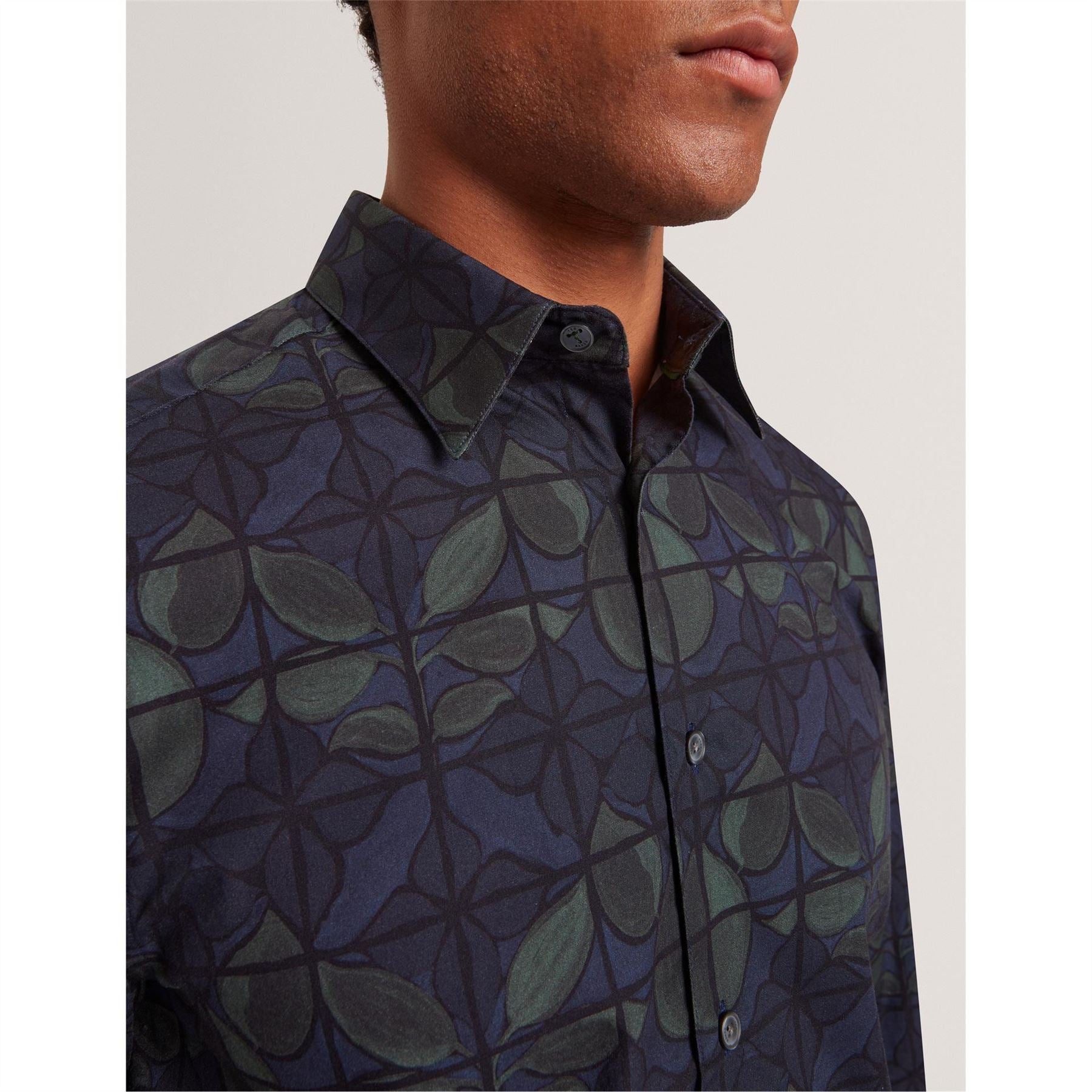Ted Baker Floral Long Sleeve Collared Neck Shirt