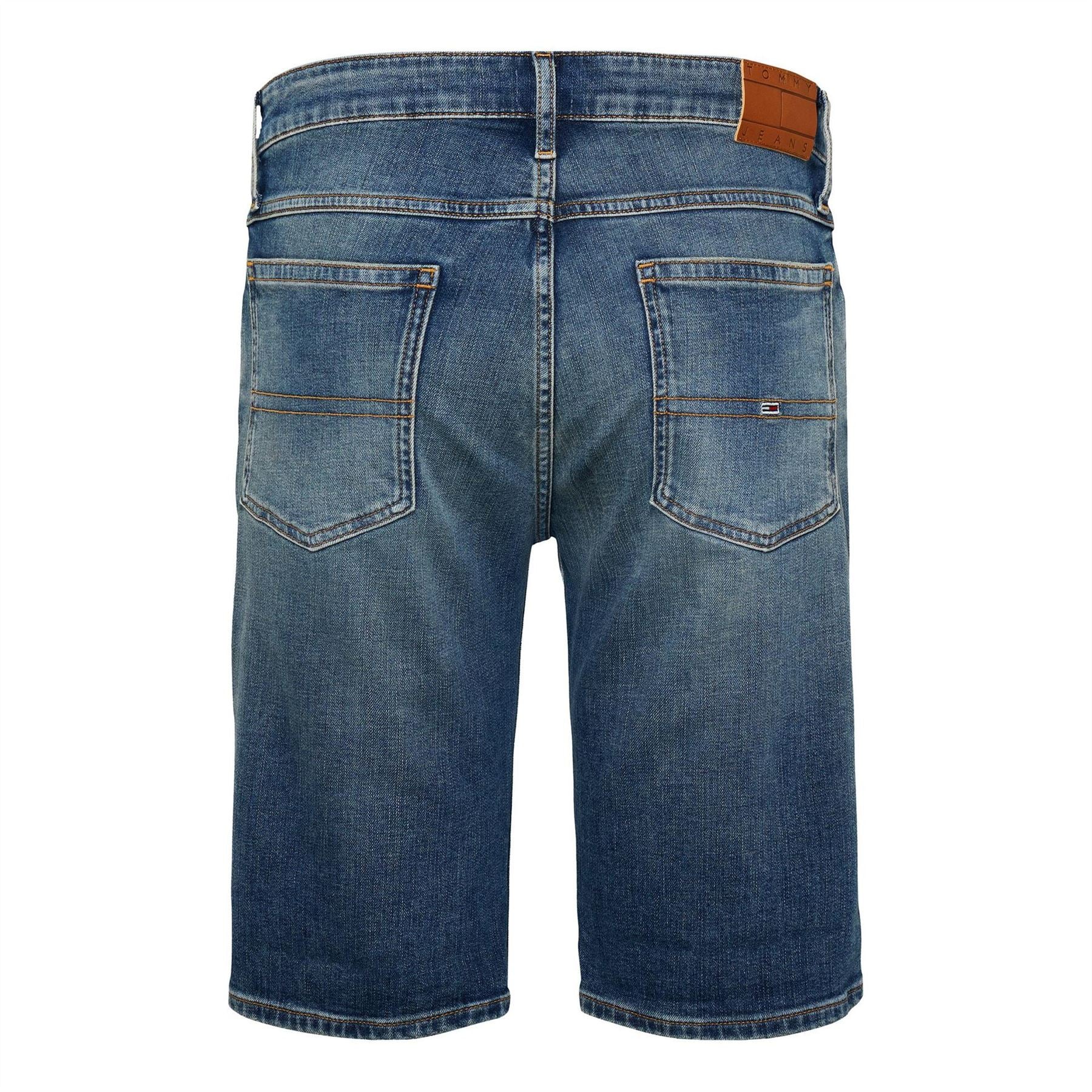 Tommy Jeans Denim Bermuda Shorts Solid Patterned