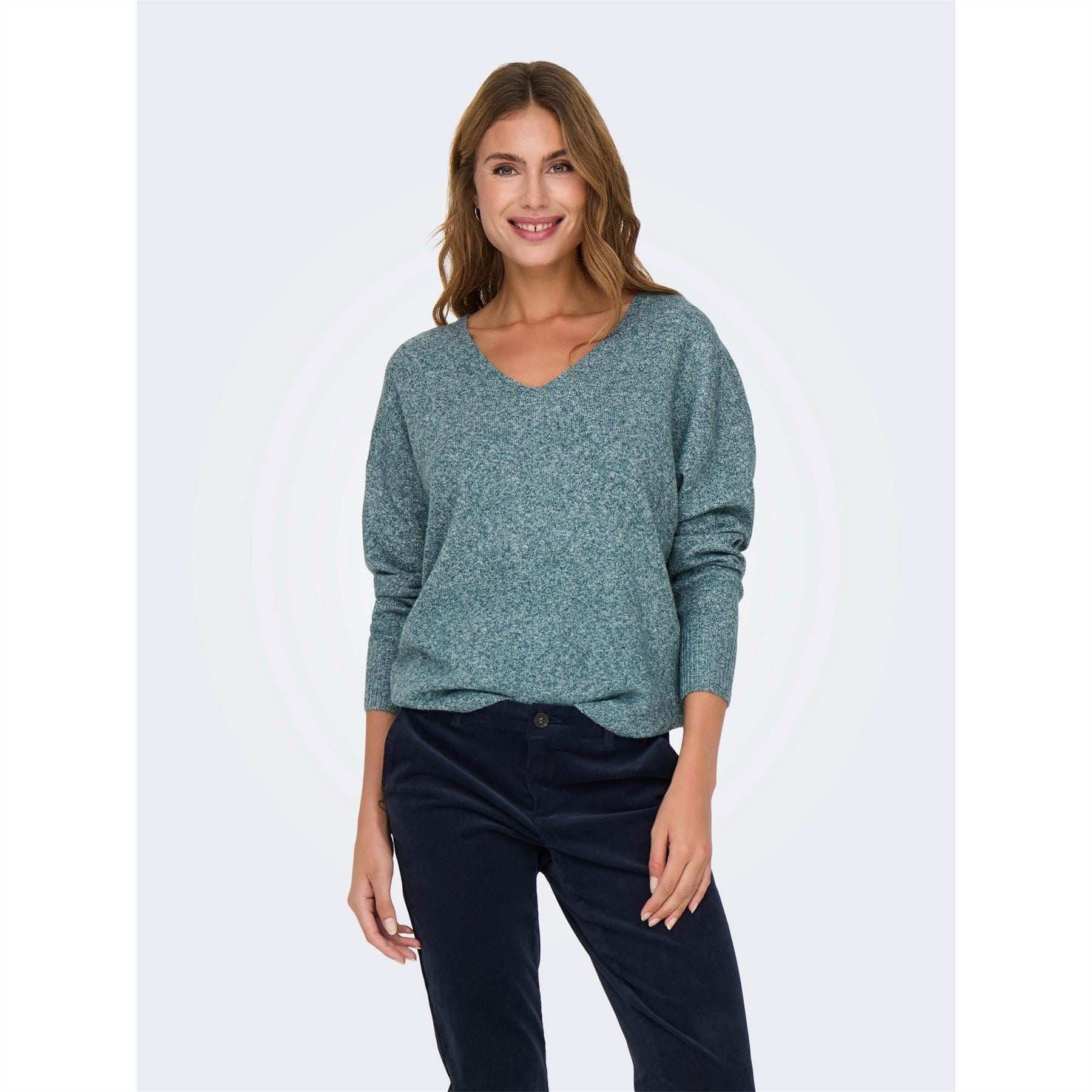 Only Rica Long Sleeve V Neck Knitted Top