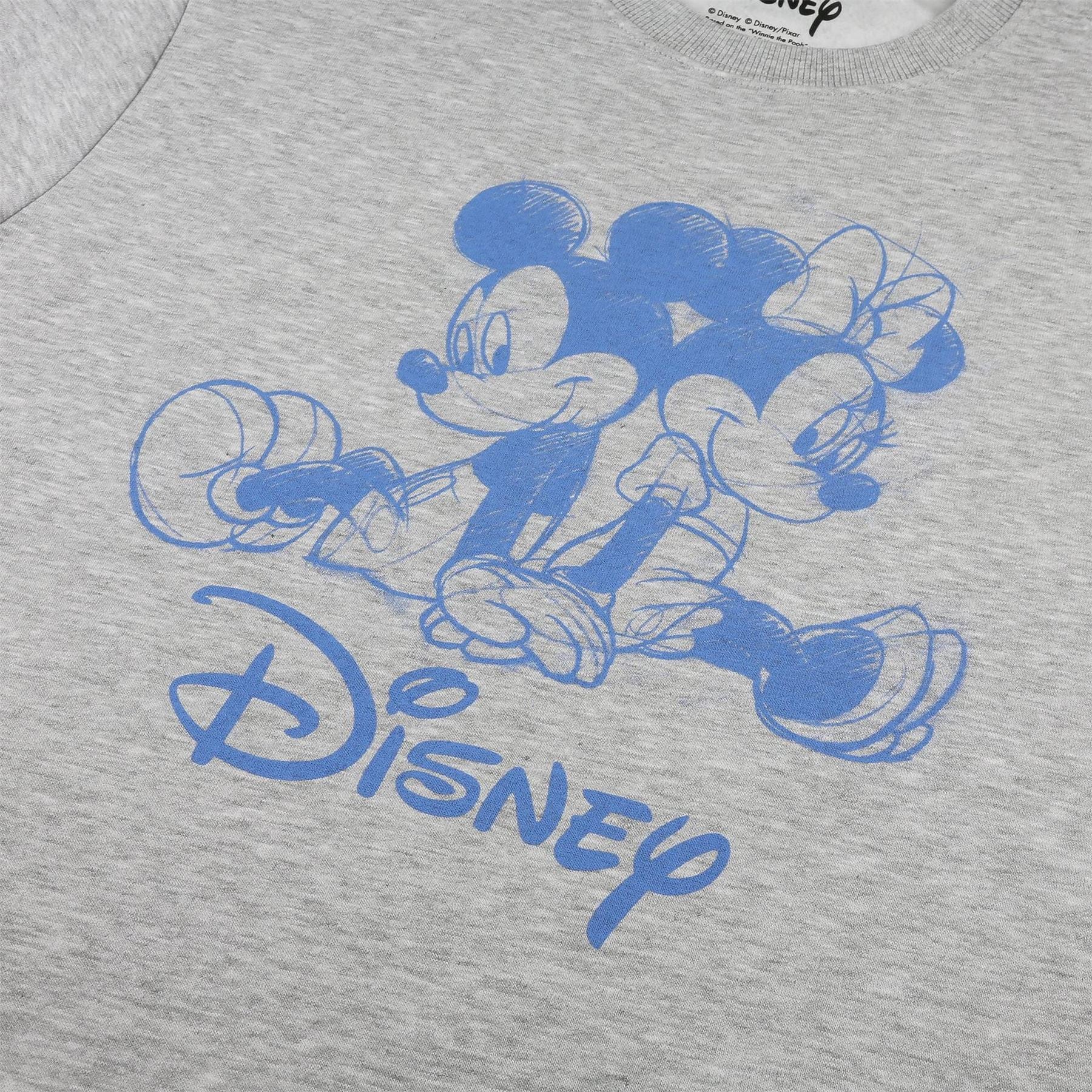 Disney Mickey Mouse Logo Print Crew Neck Sweater