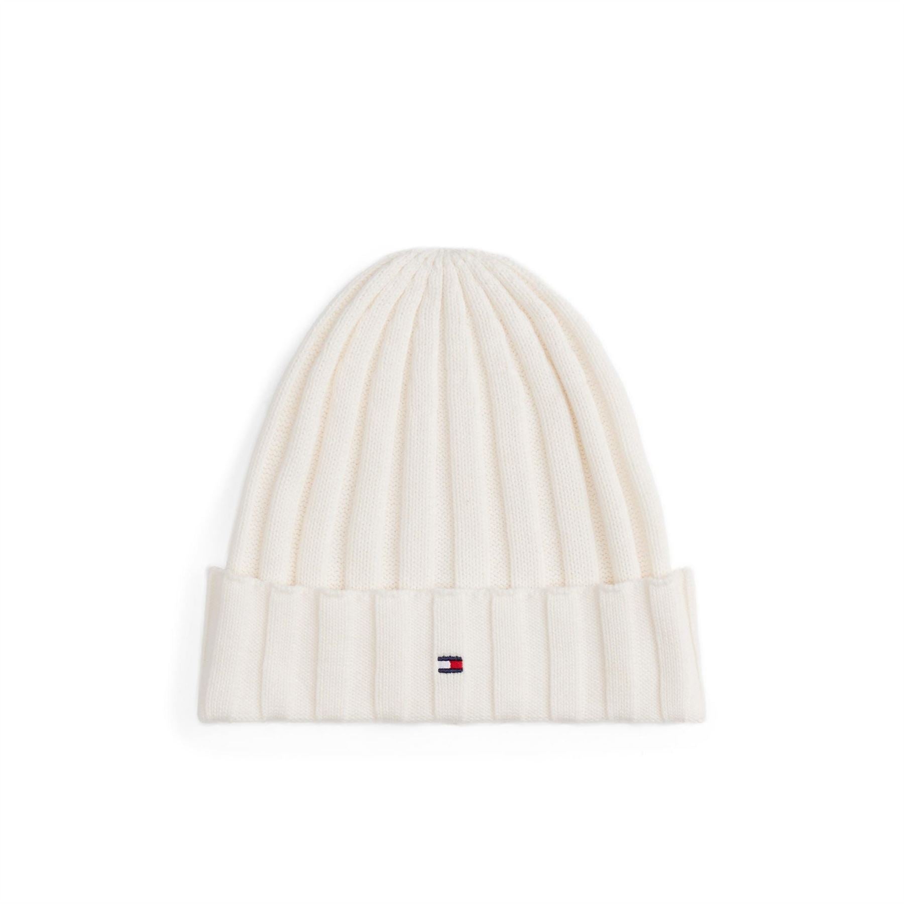 Tommy Hilfiger Flag Embroidered Logo Ribbed Turn Up Beanie