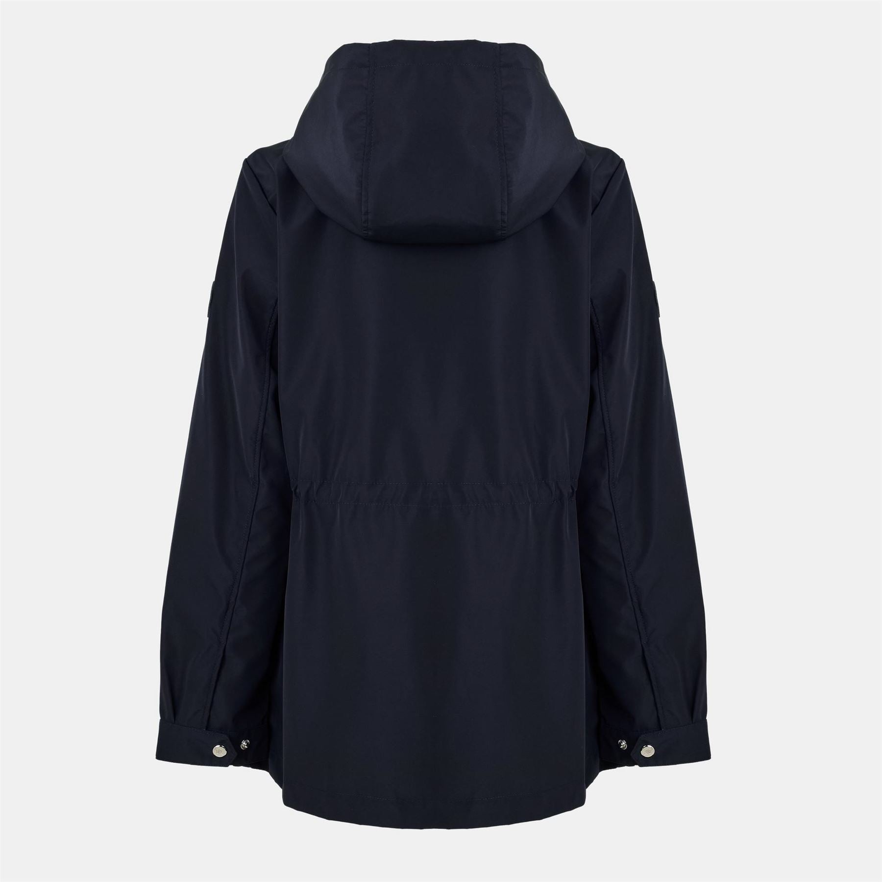 Lauren by Ralph Lauren Solid Patterned Hooded Drawstring Snap Button Rain Jacket