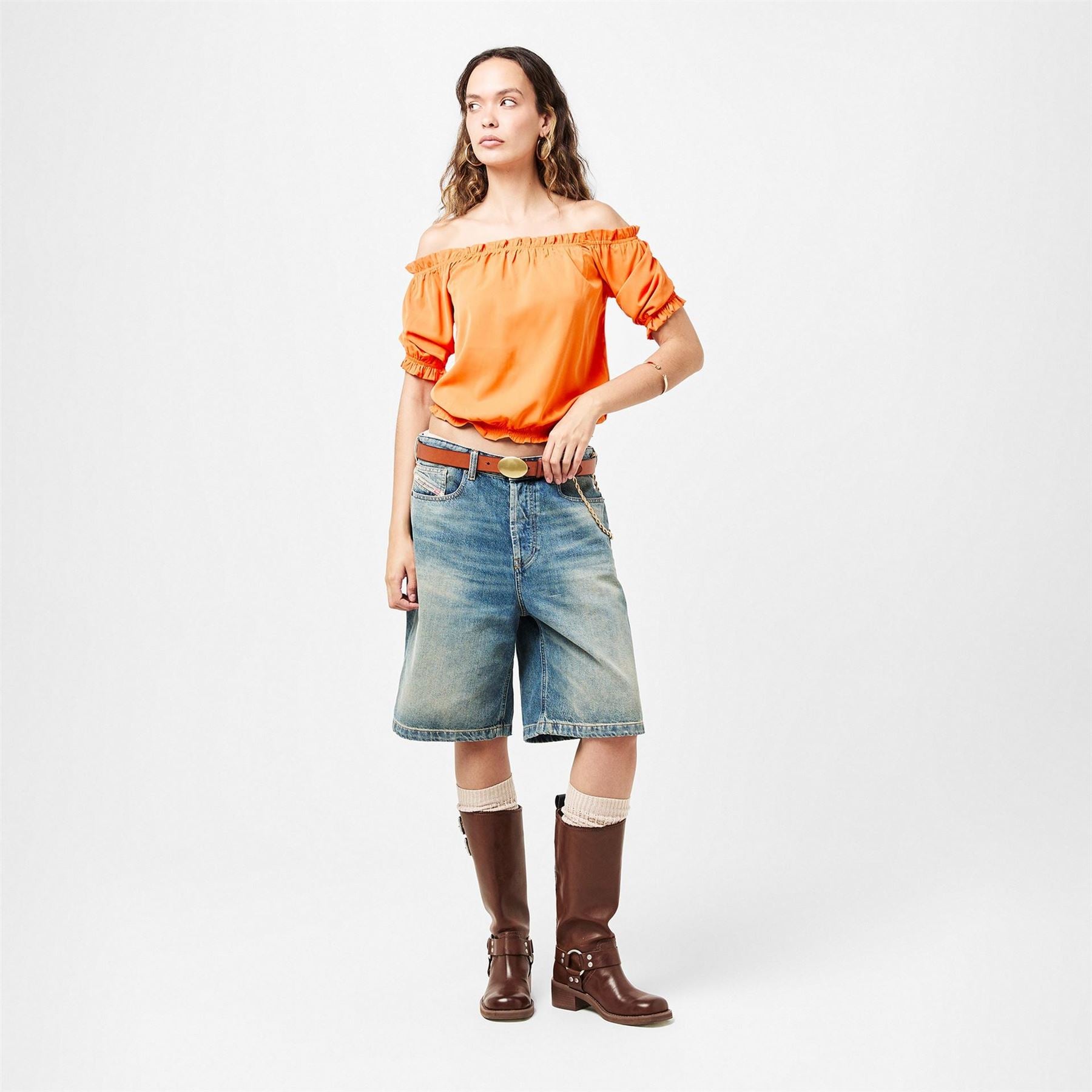 AX Paris Off The Shoulder Frill Detail Top