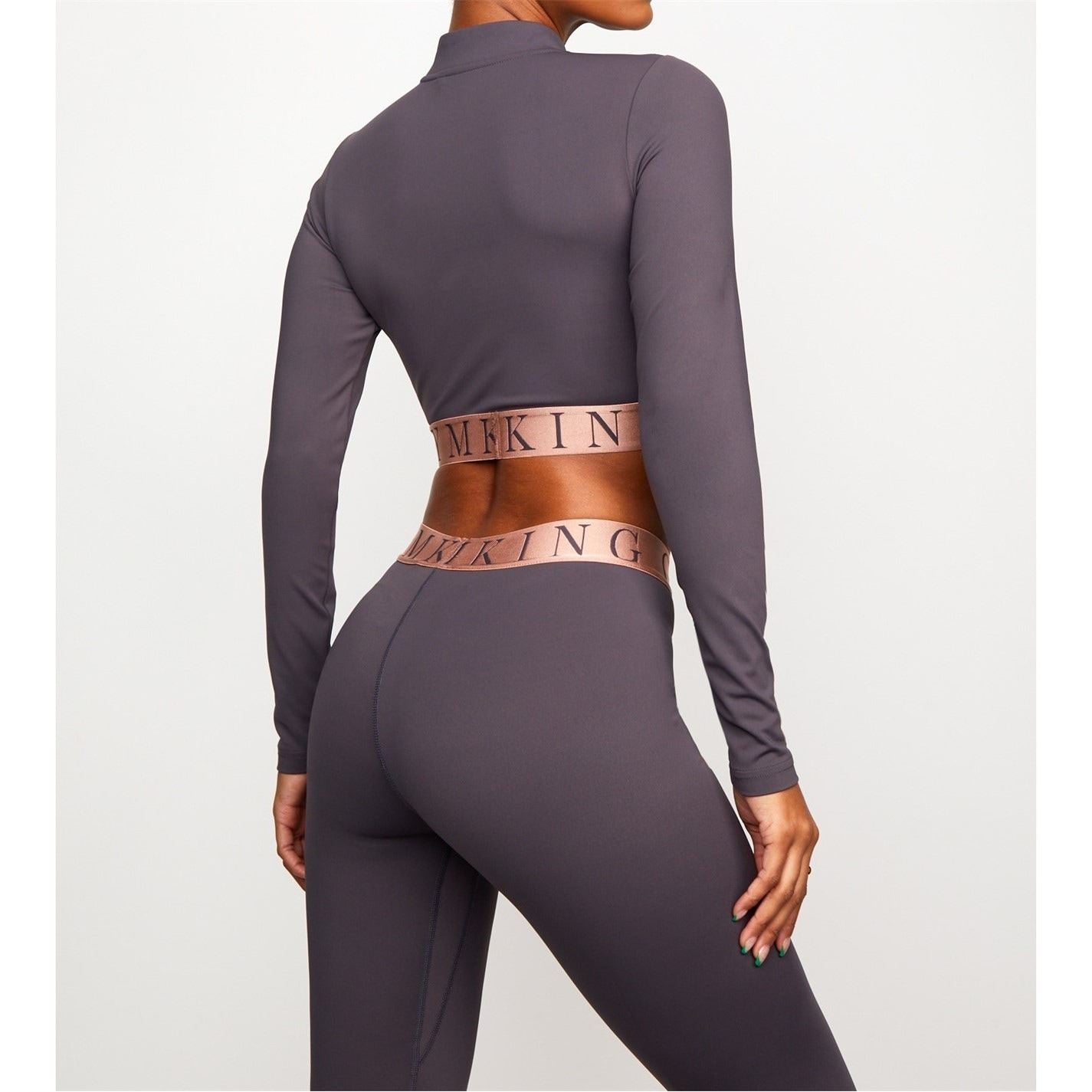 Gym King Impact Quarter Zip Funnel Black Crop Top