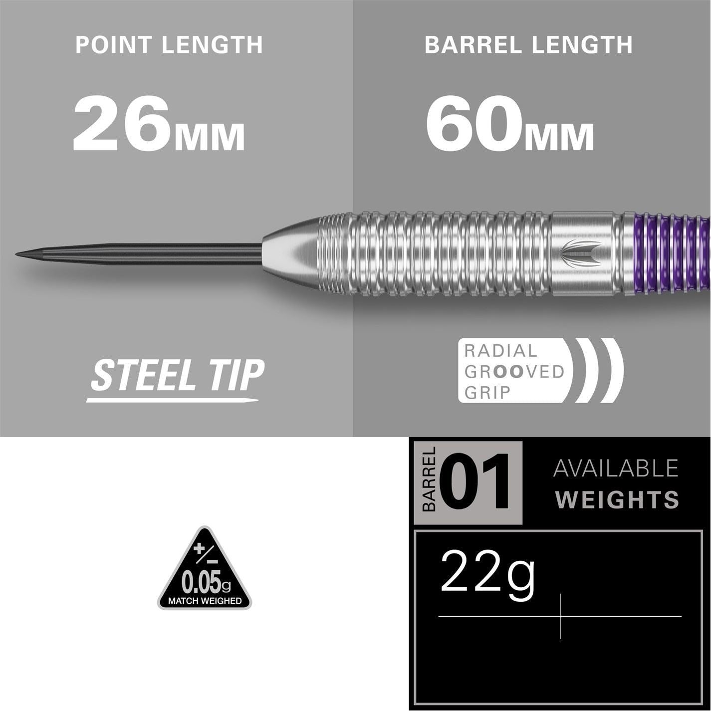 Target Darts Luke Littler 22g Brass Dart Set