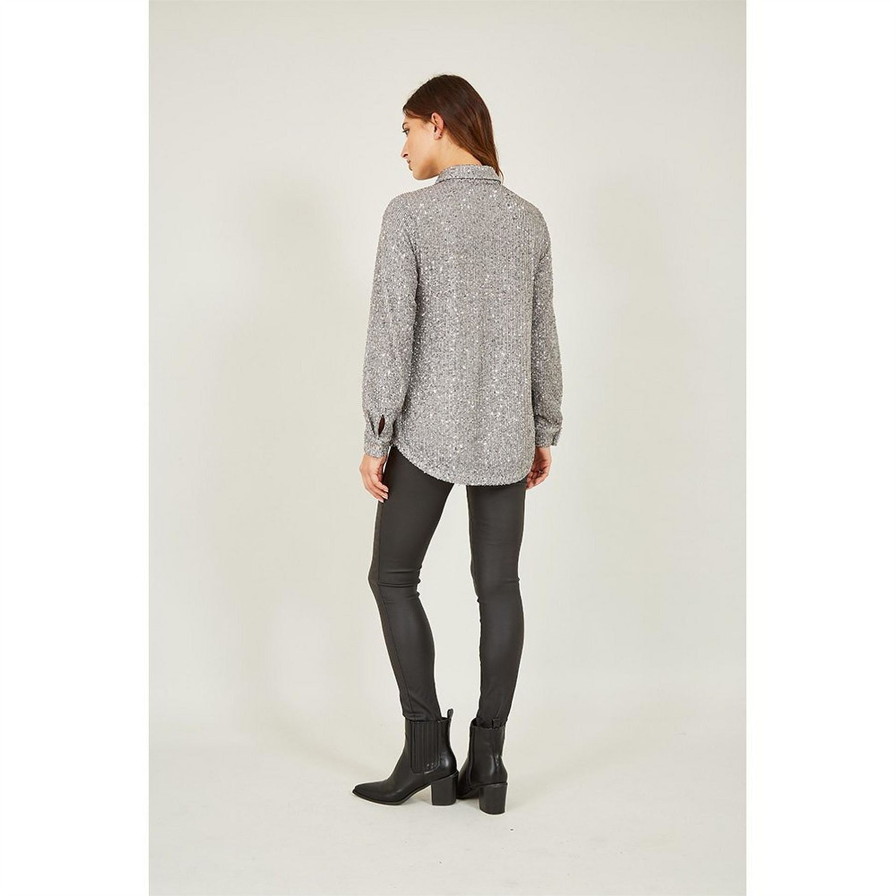 Yumi Sequin Long Sleeve Regular Fit Shirt